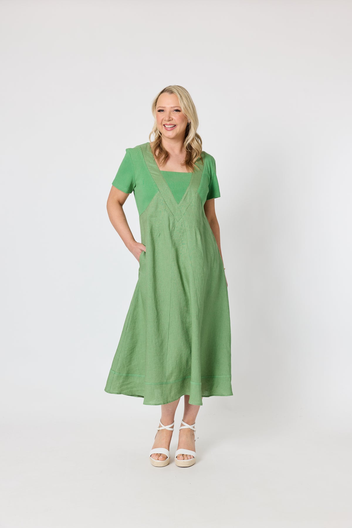 Gordon Smith Lino Le Marais Dress - Fern
