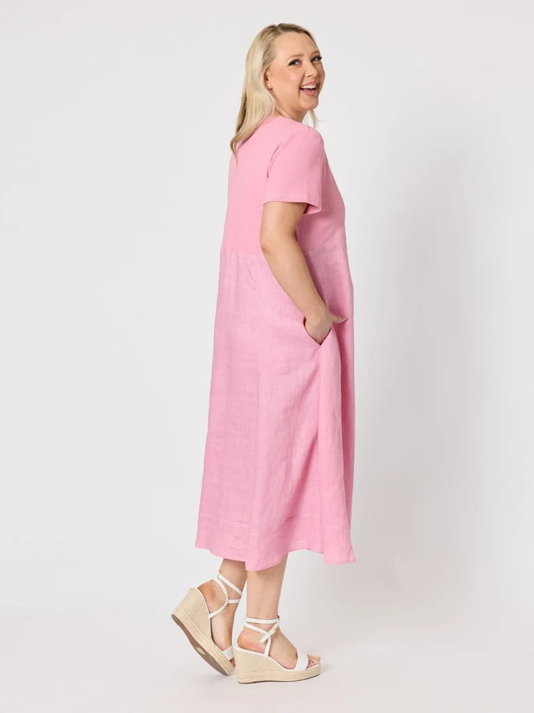 Gordon Smith Le Marais Linen Midi Dress - Musk