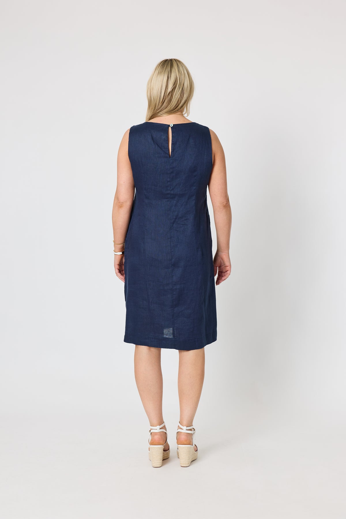 Gordon Smith Amalfi Linen Dress - Navy