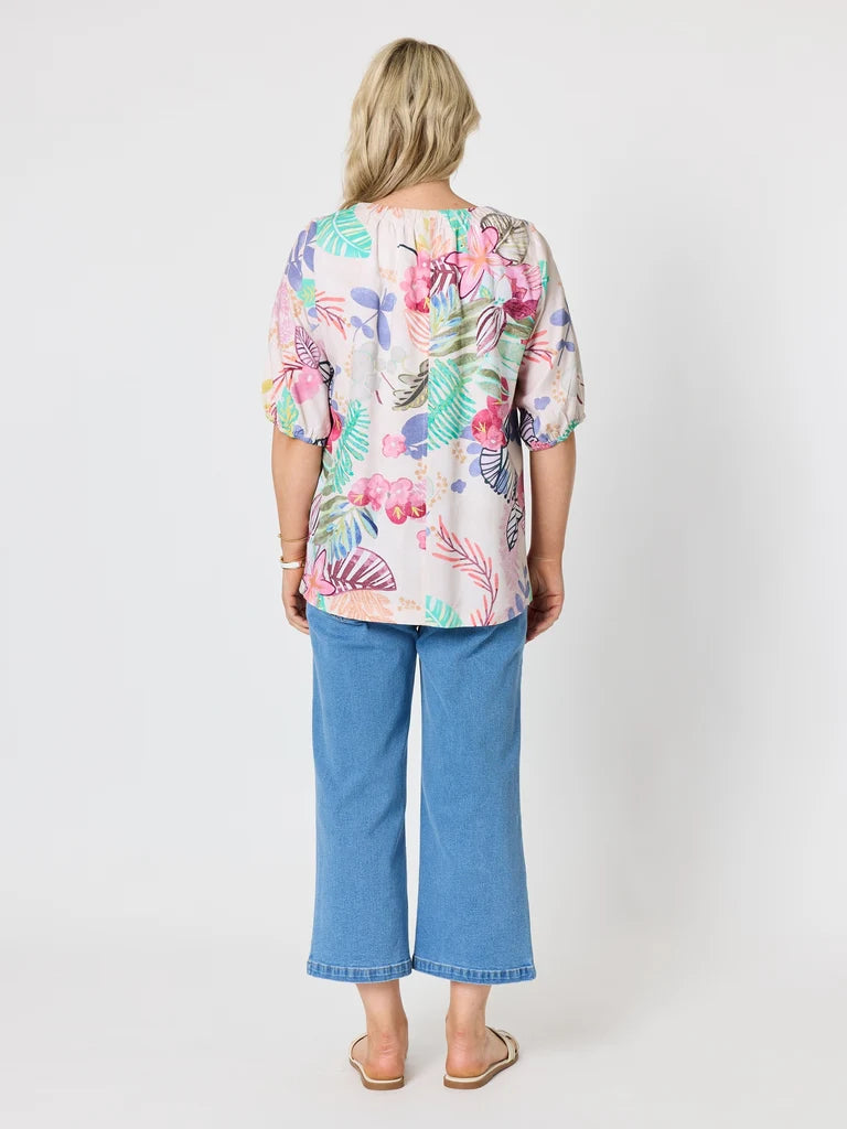 Gordon Smith Desert Rose Floral Print Top - Pink/Multi