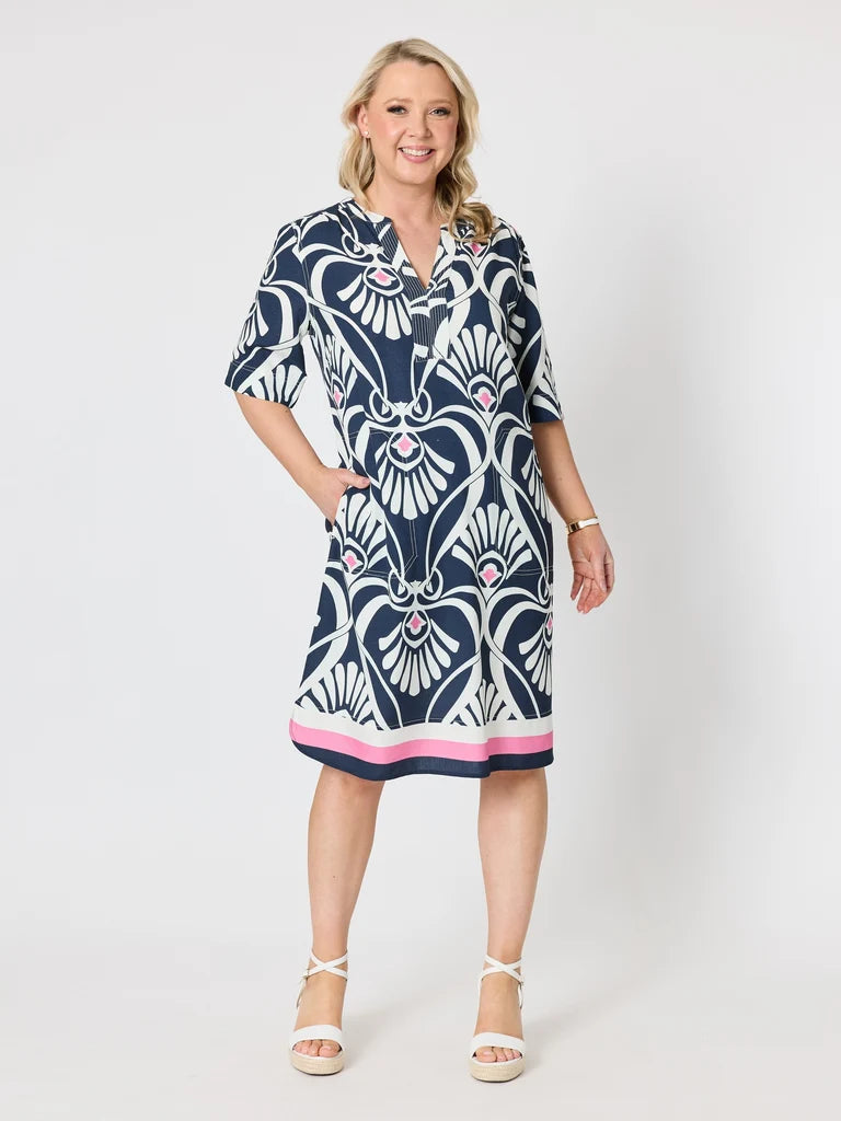 Gordon Smith Riviera Dress - Navy/White