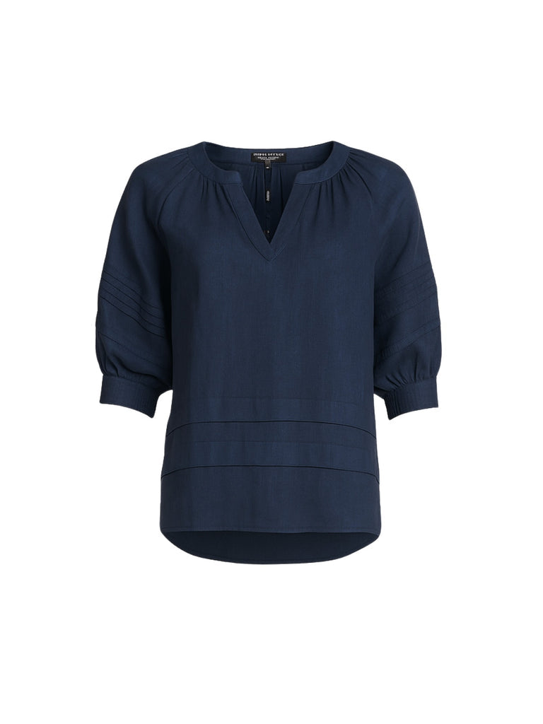 Gordon Smith Kate Linen Top - Navy