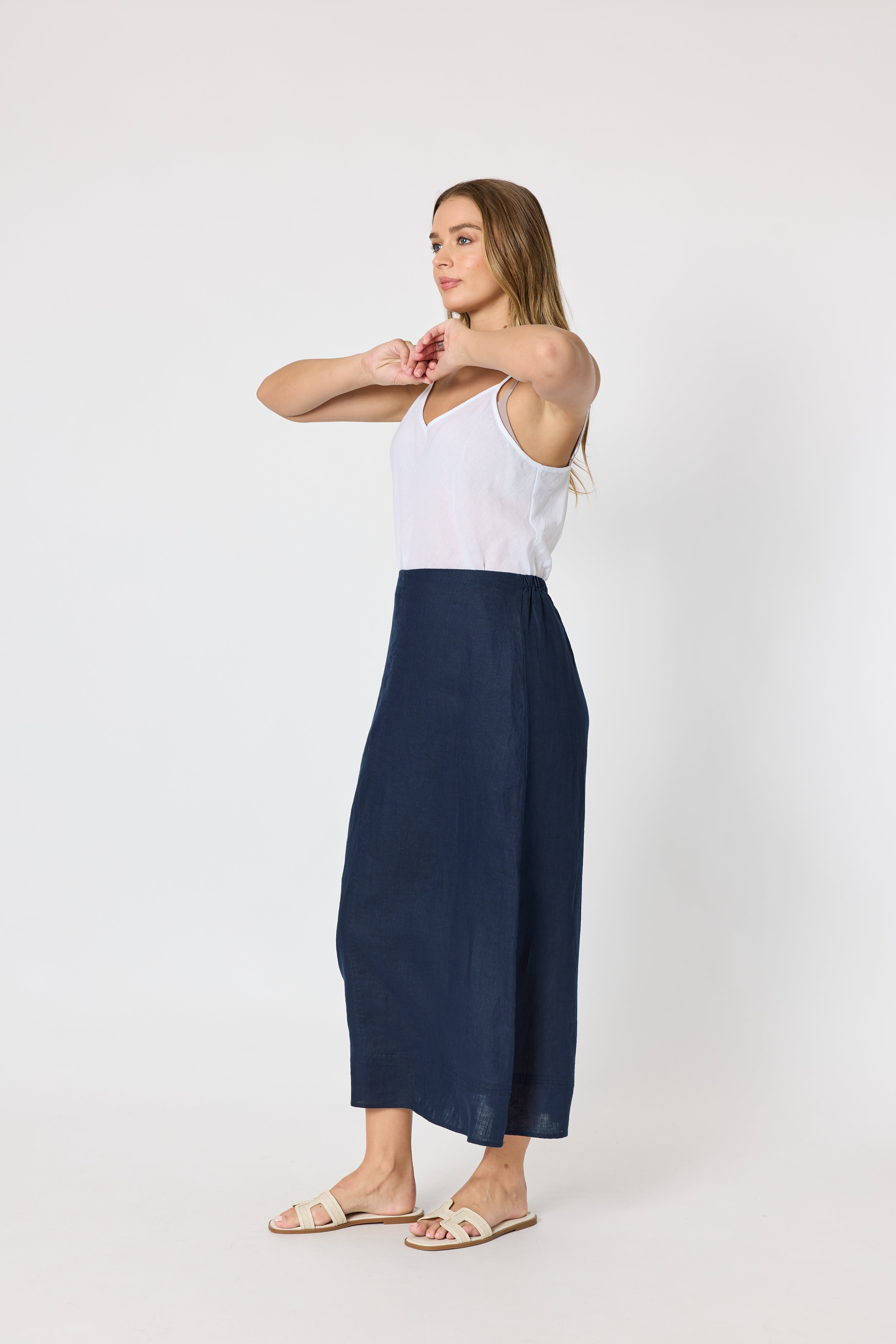 Gordon Smith Amy Linen Skirt - Navy
