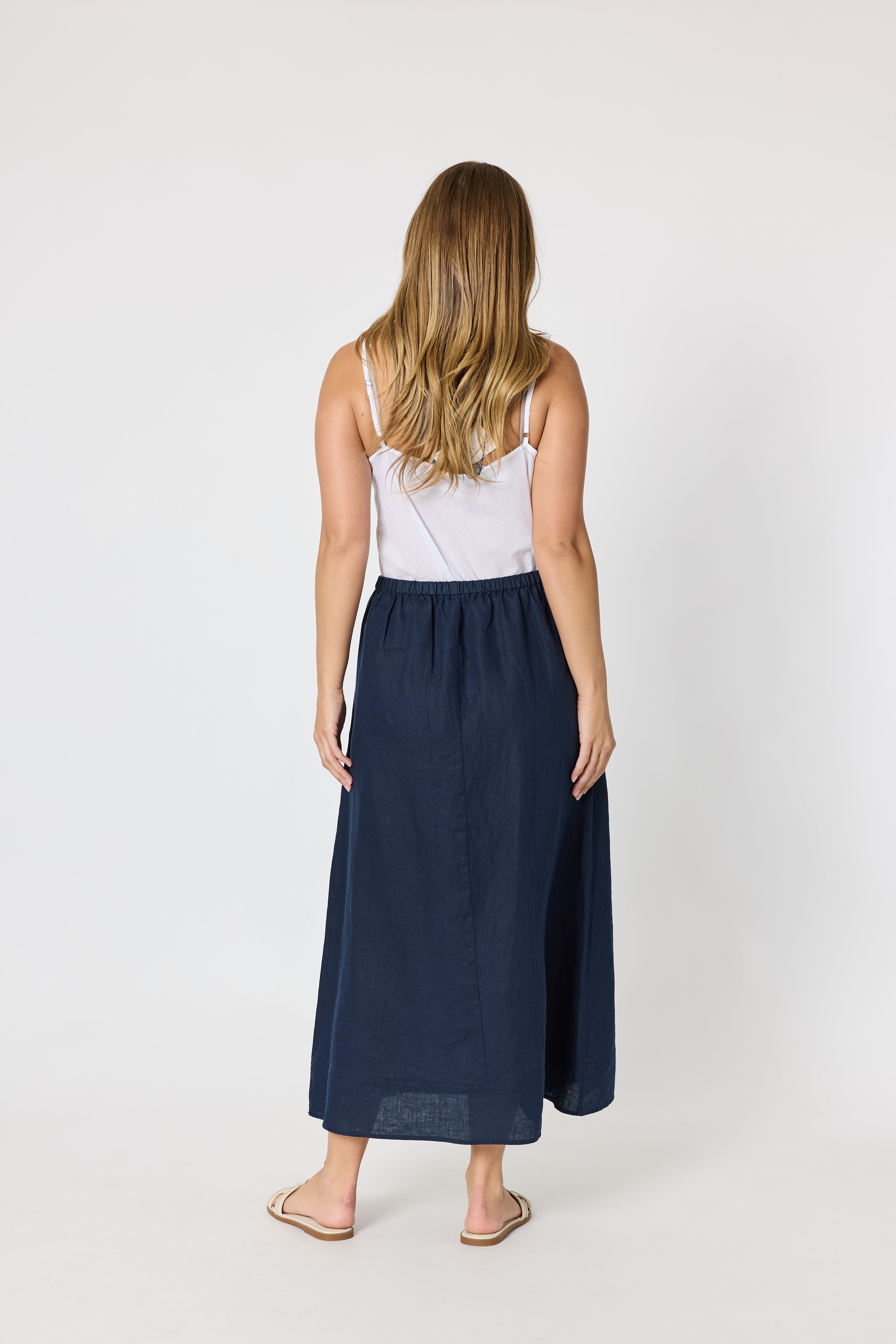 Gordon Smith Amy Linen Skirt - Navy