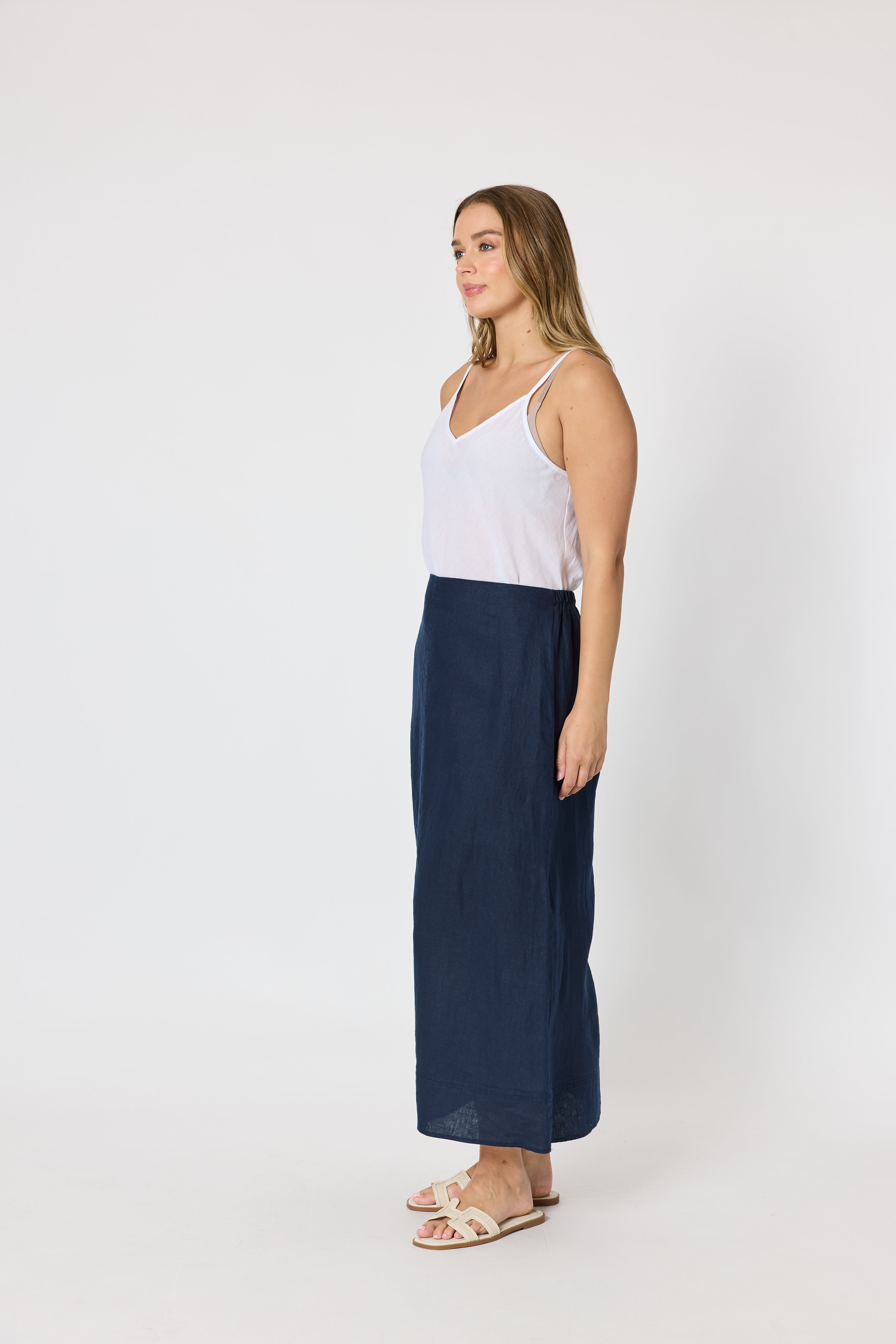 Gordon Smith Amy Linen Skirt - Navy