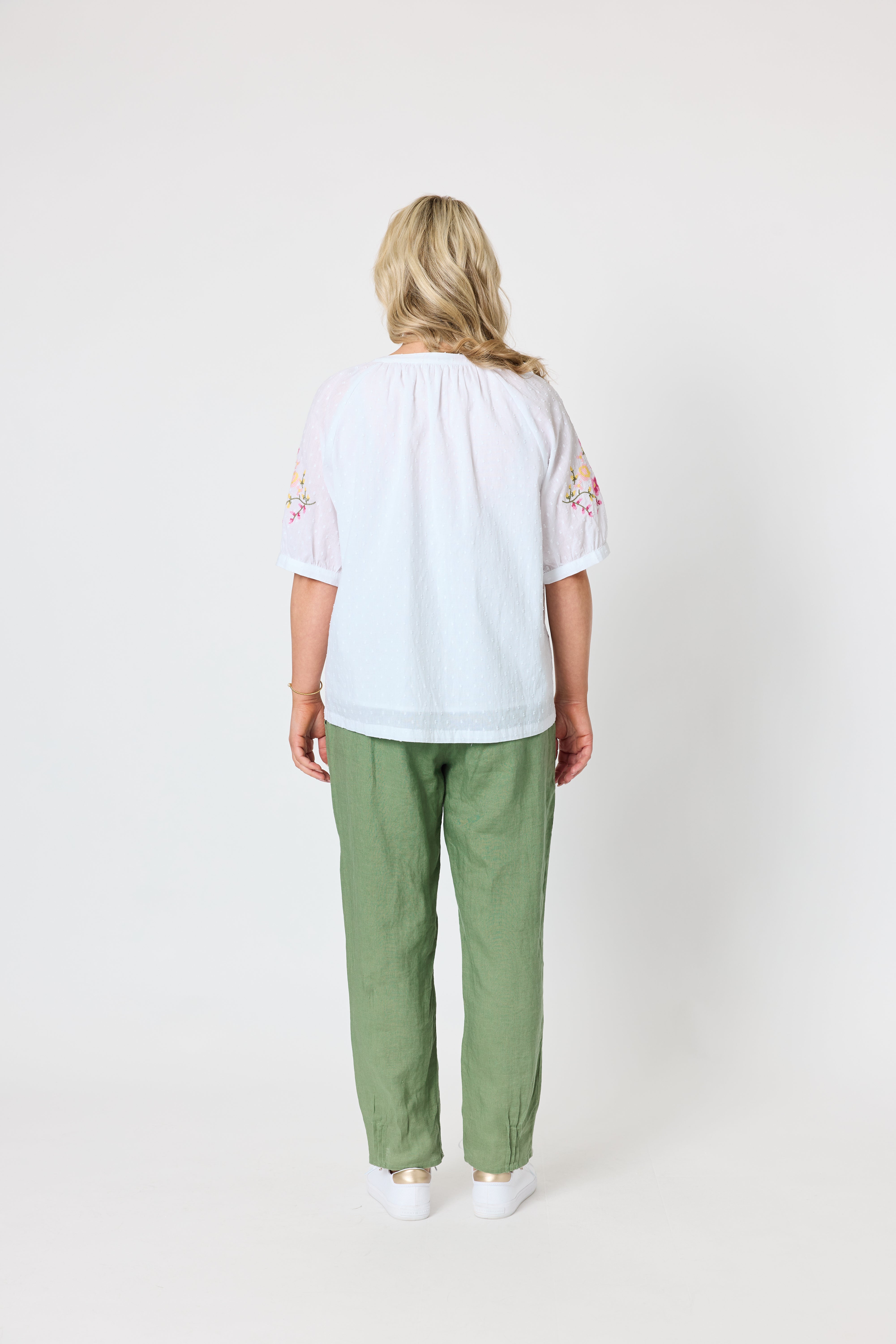 Gordon Smith Desert Rose Embroidered Top - White
