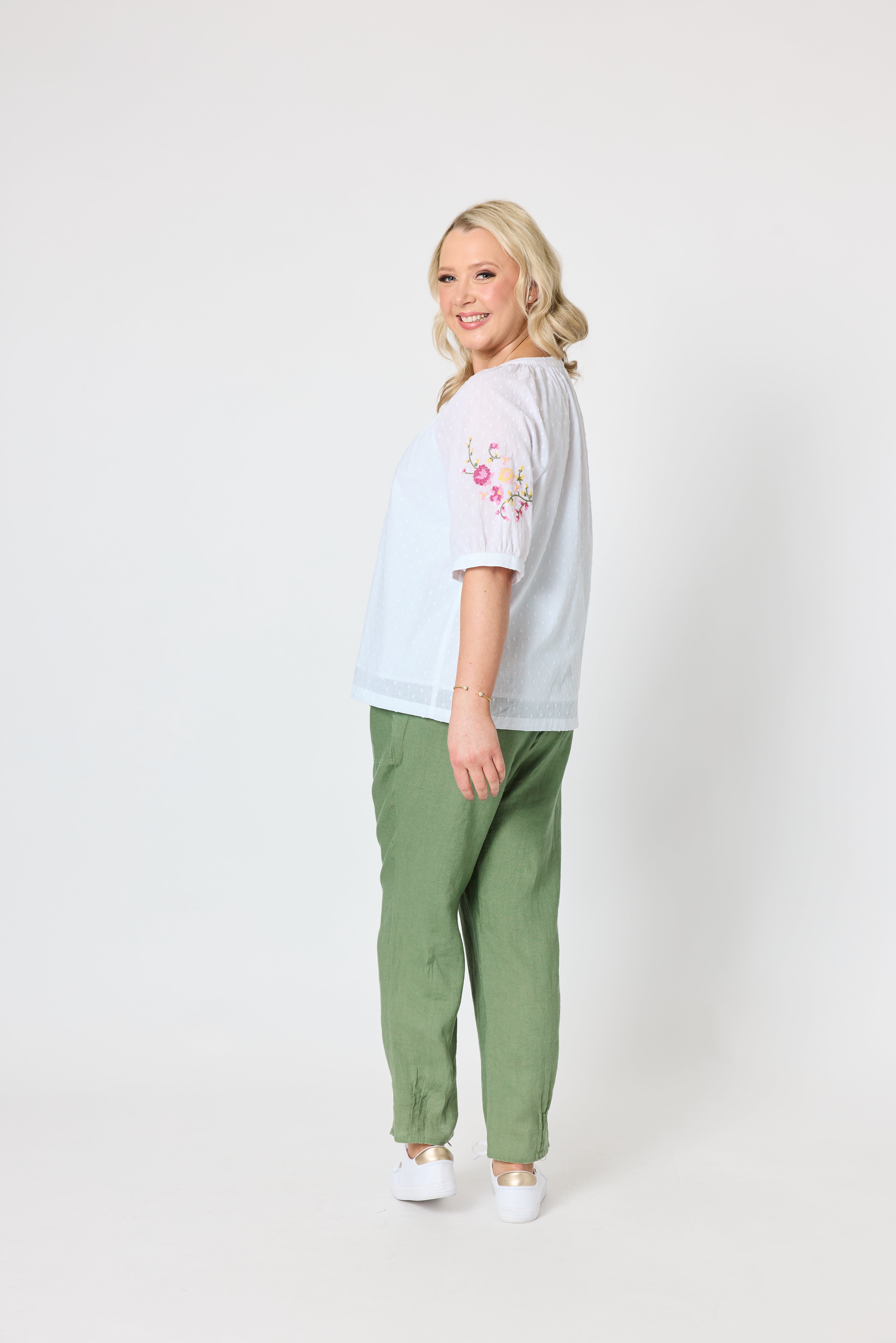 Gordon Smith Desert Rose Embroidered Top - White