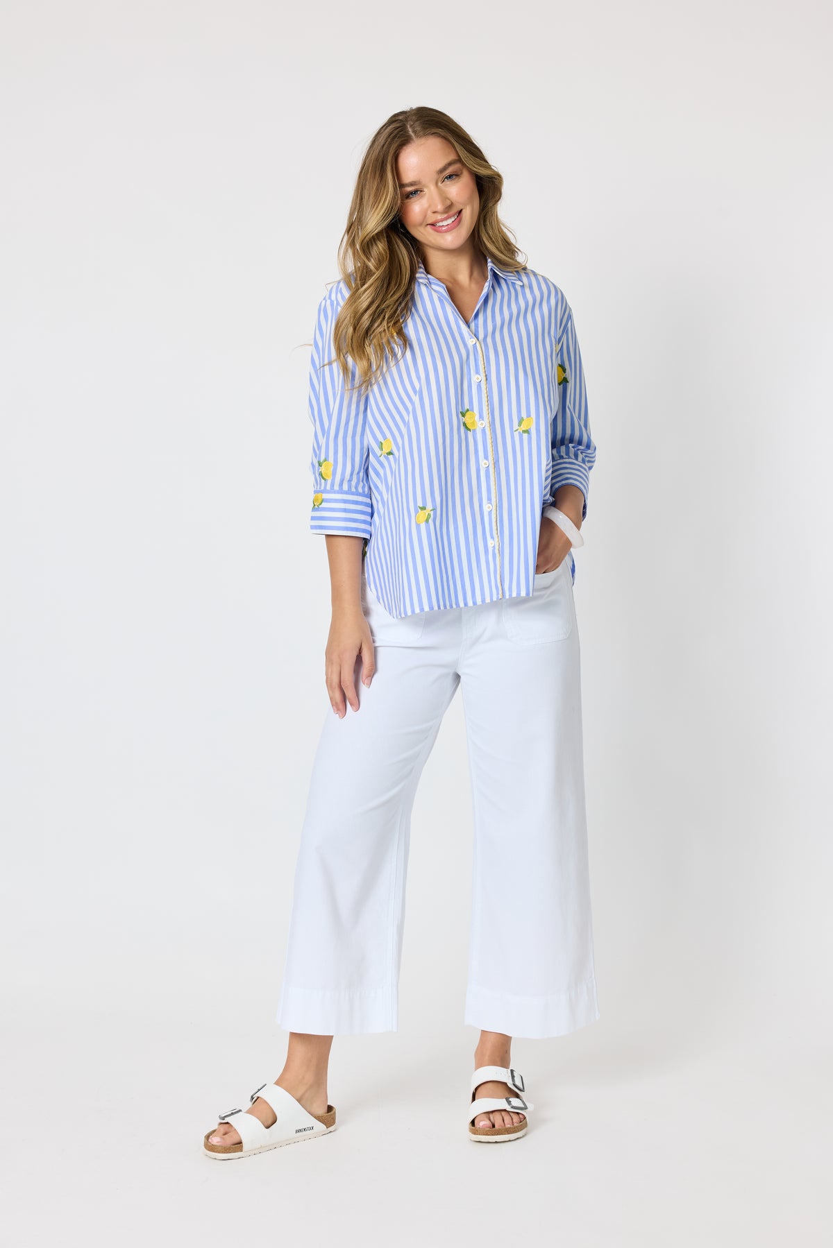 Threadz Spritz Stripe Shirt - Blue/White