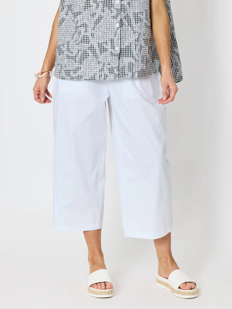 Clarity Toledo Parachute Crop Pant - White
