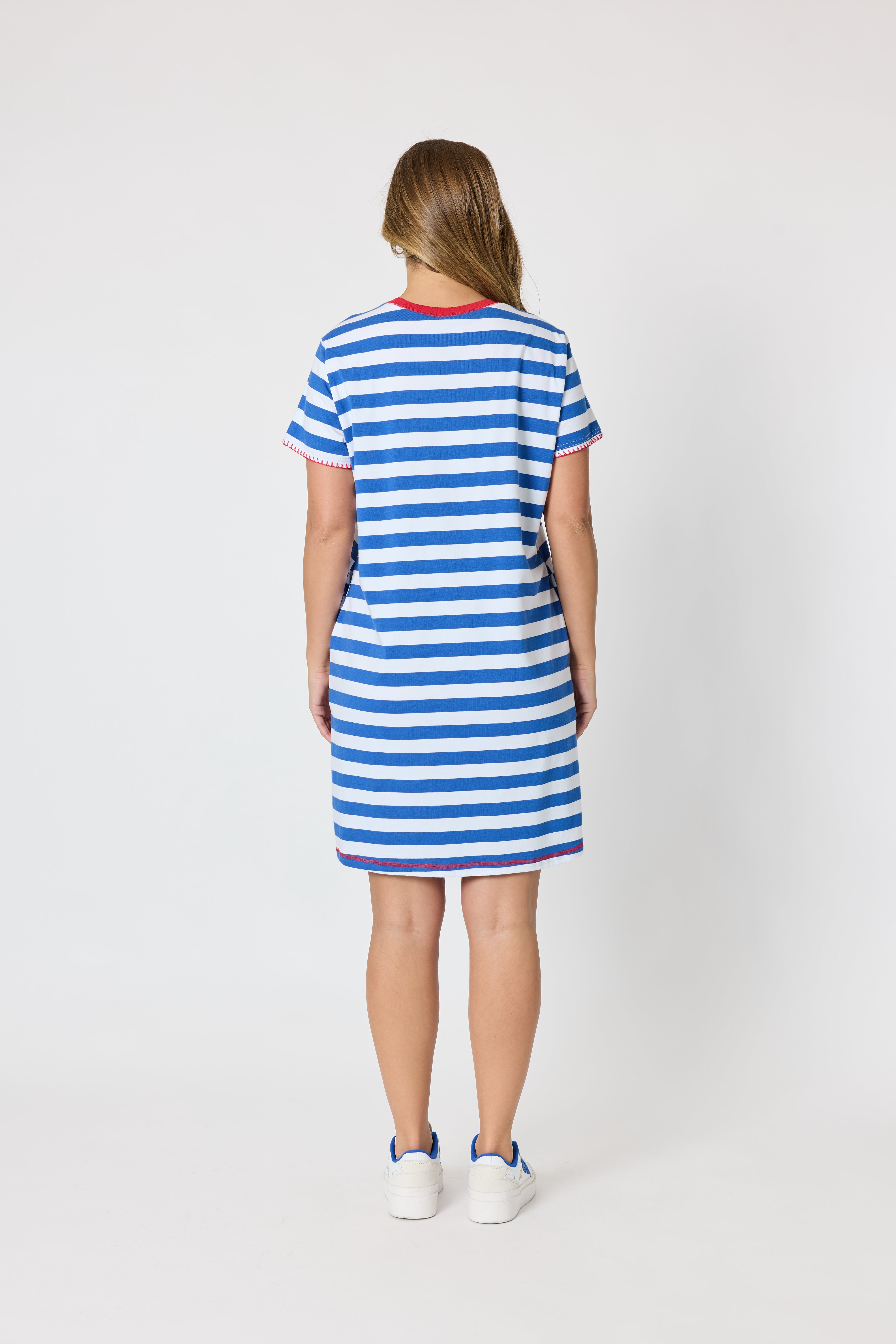 Threadz Rhode Island Stripe Dress - Azure/White