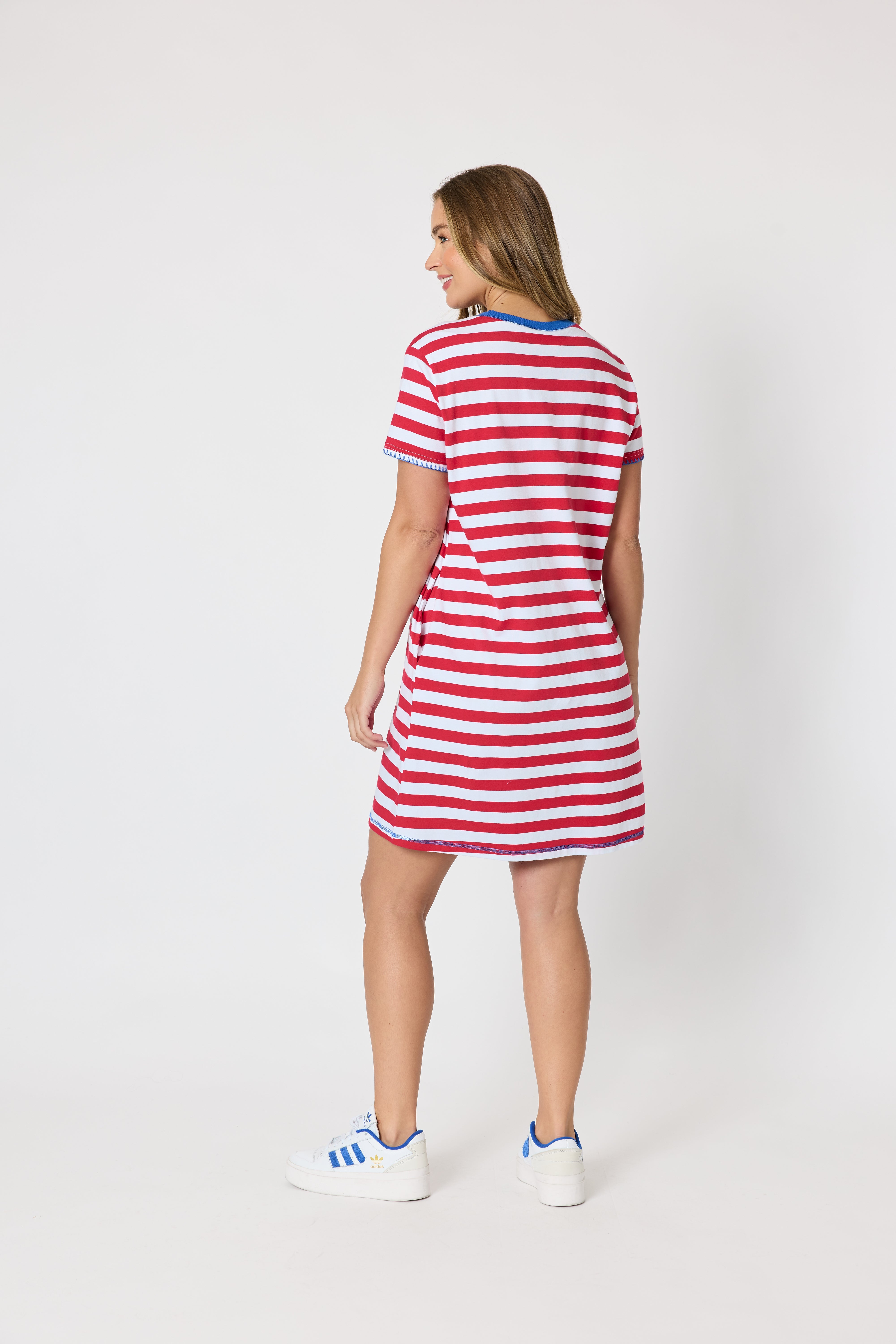 Threadz Rhode Island Stripe Dress - Red/White