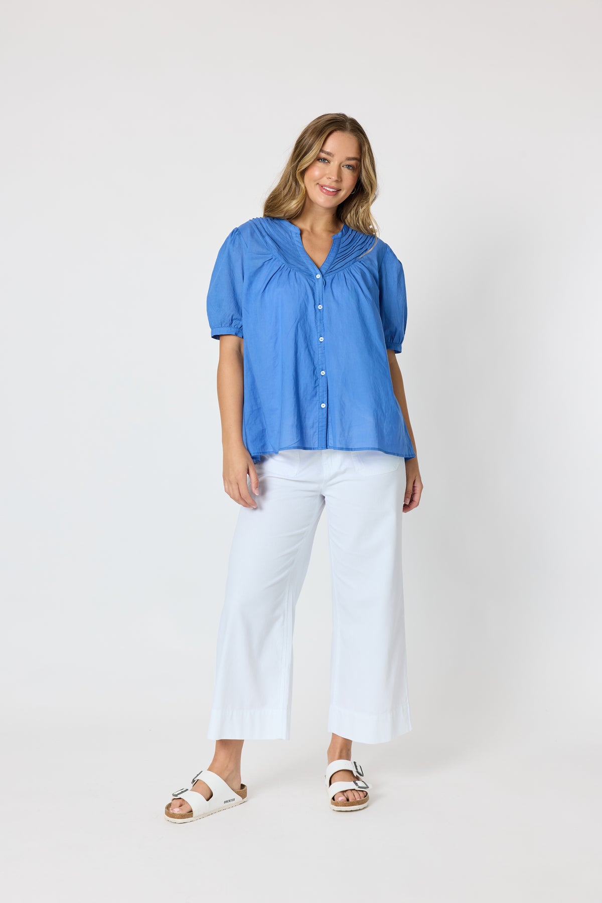 Threadz Acacia Cotton Shirt - Azure