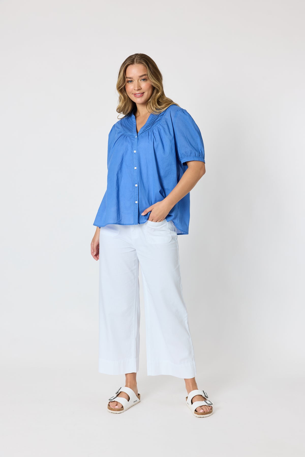 Threadz Acacia Cotton Shirt - Azure