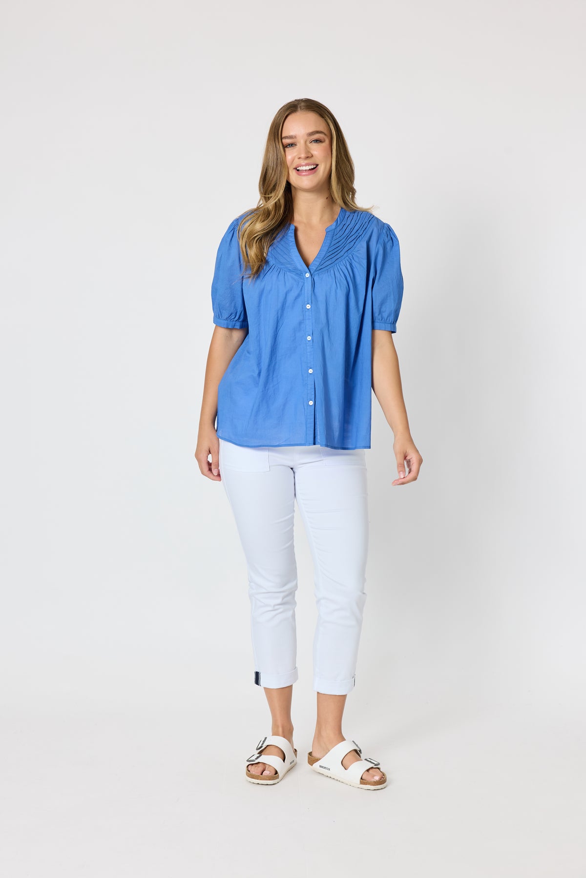 Threadz Acacia Cotton Shirt - Azure