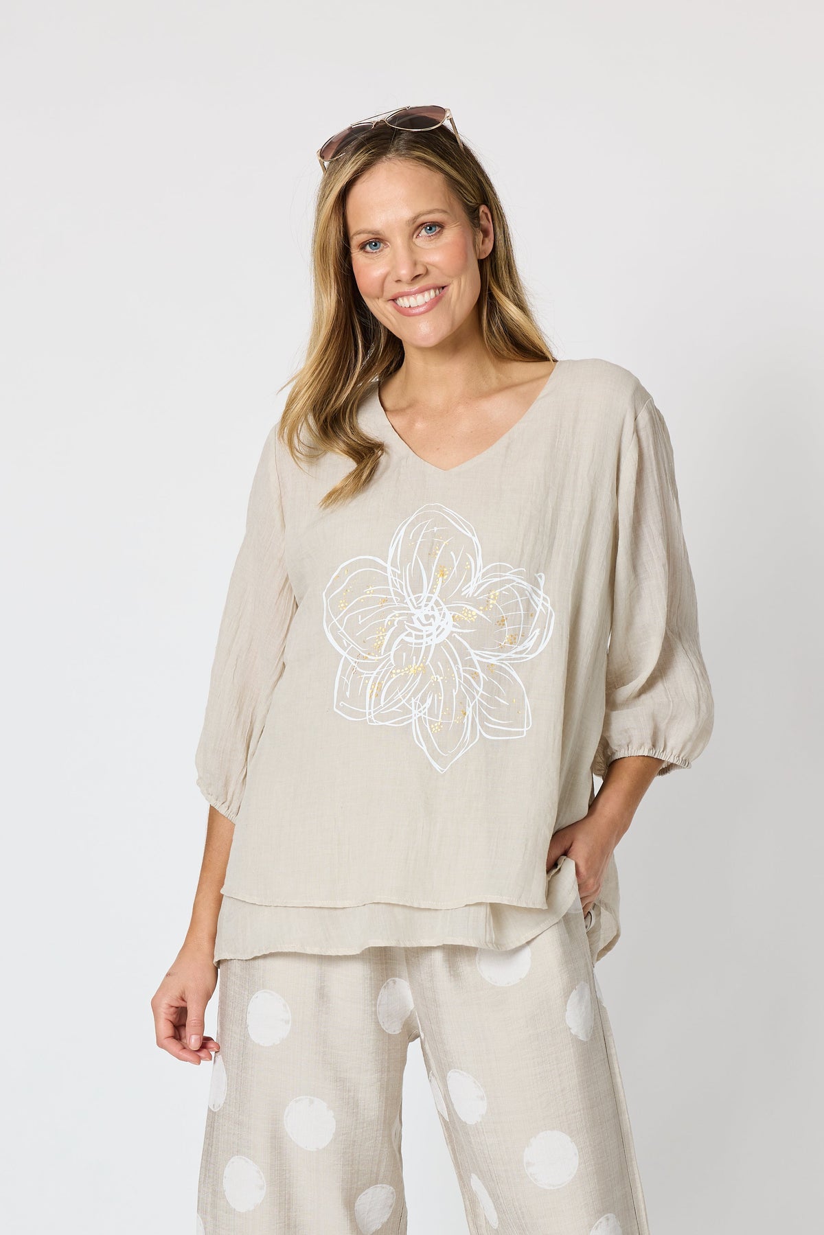 Clarity Camellia Top - Natural