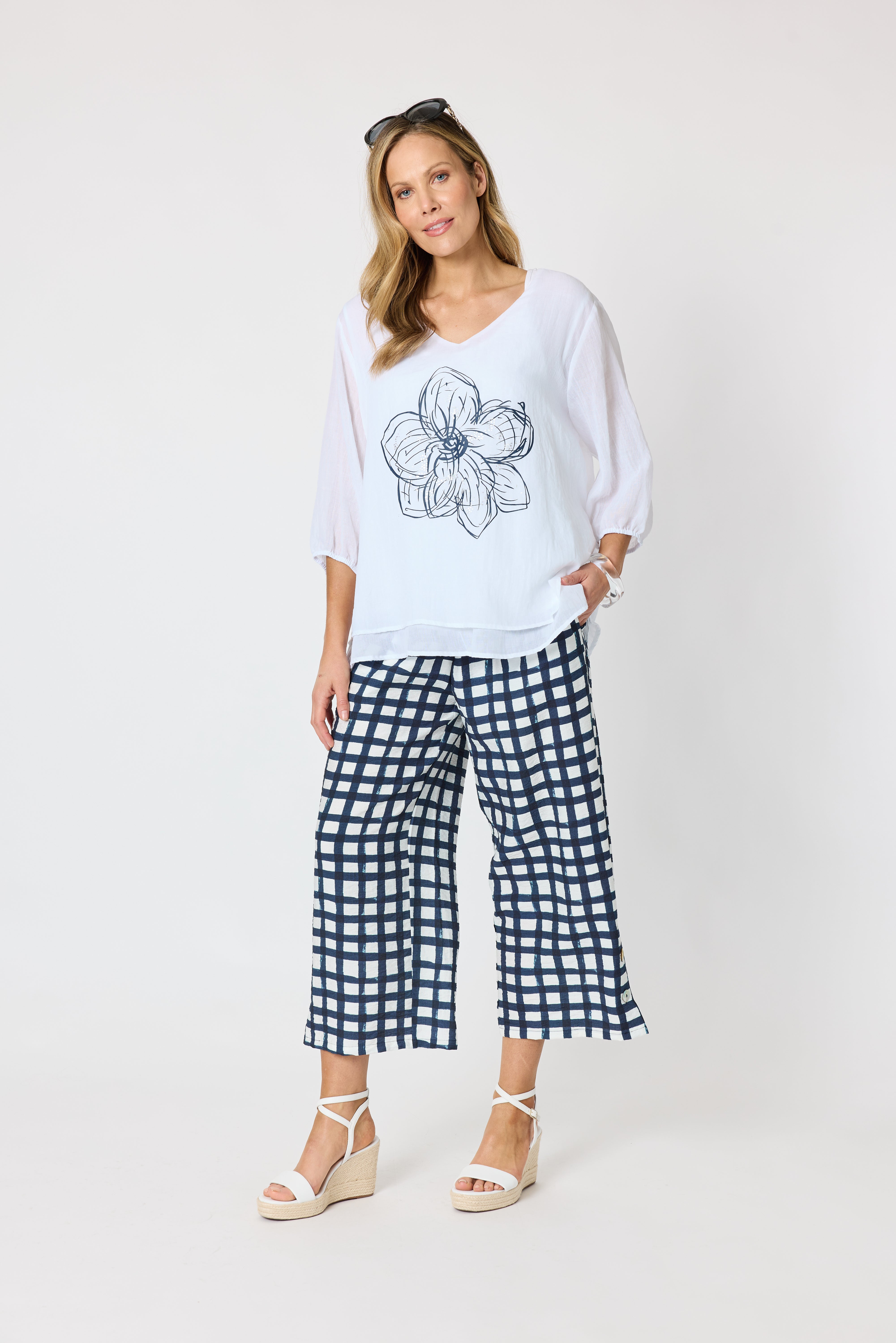 Clarity Camellia Top - White