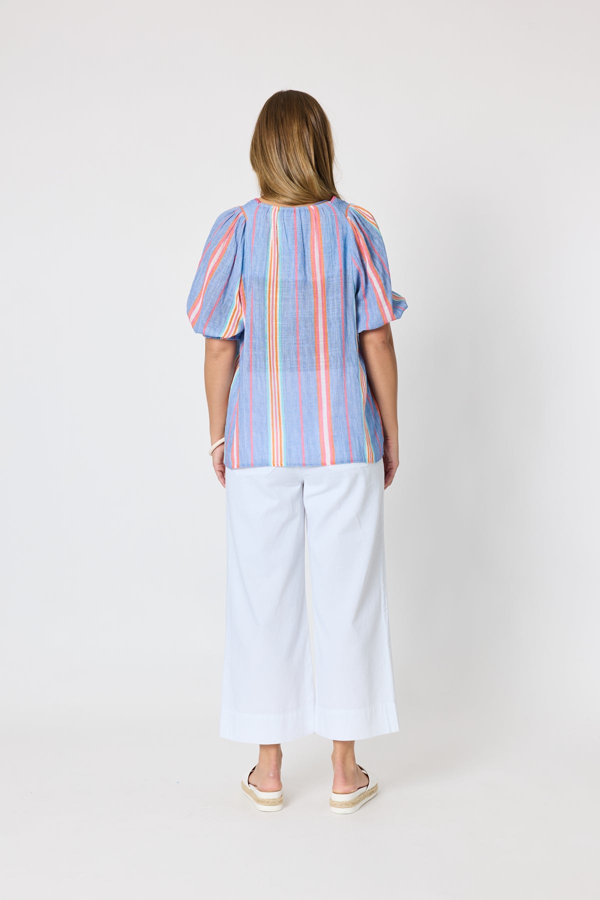Threadz Laguna Stripe Top - Denim Multi