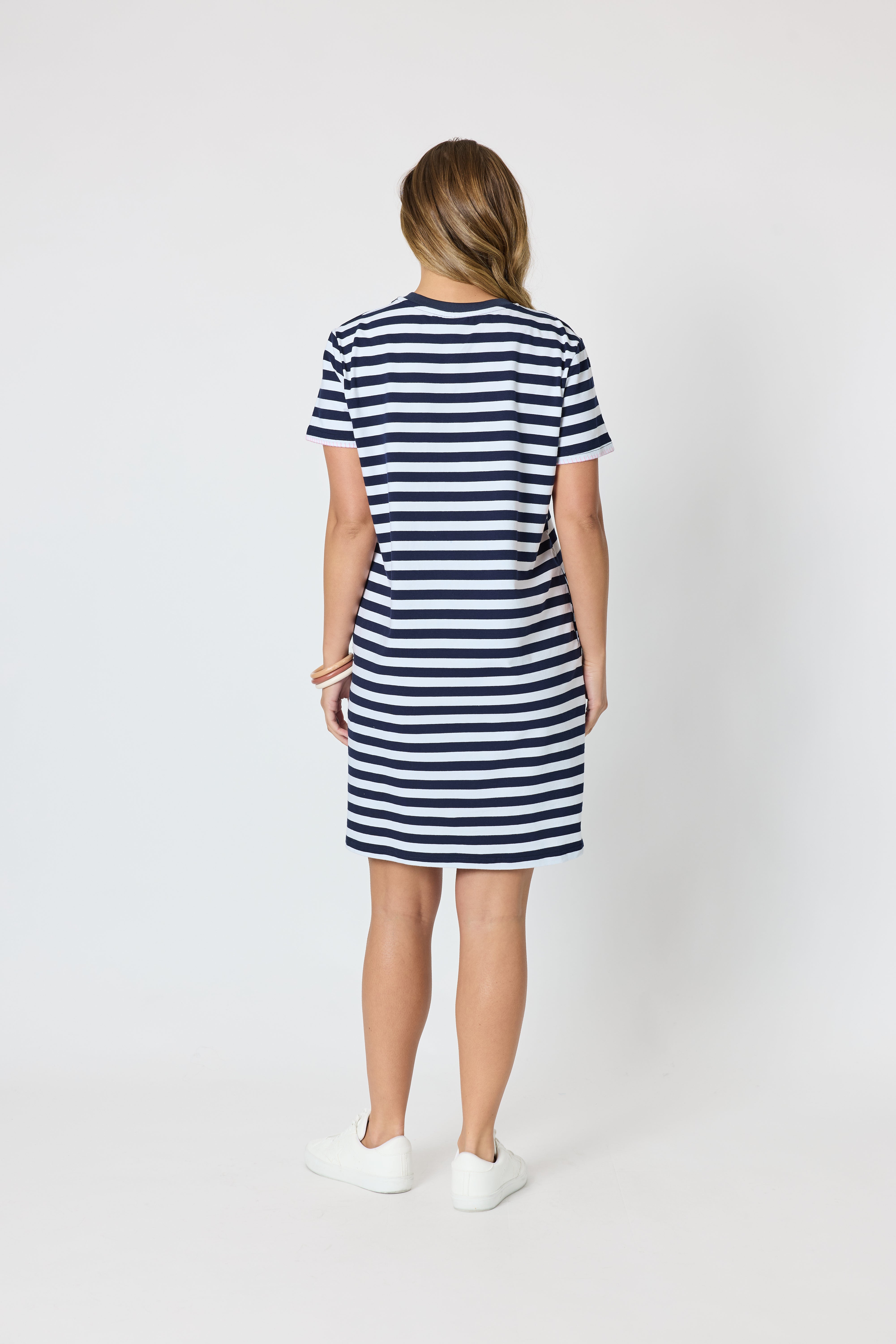 Threadz Cruz Stripe Dress - Navy/White
