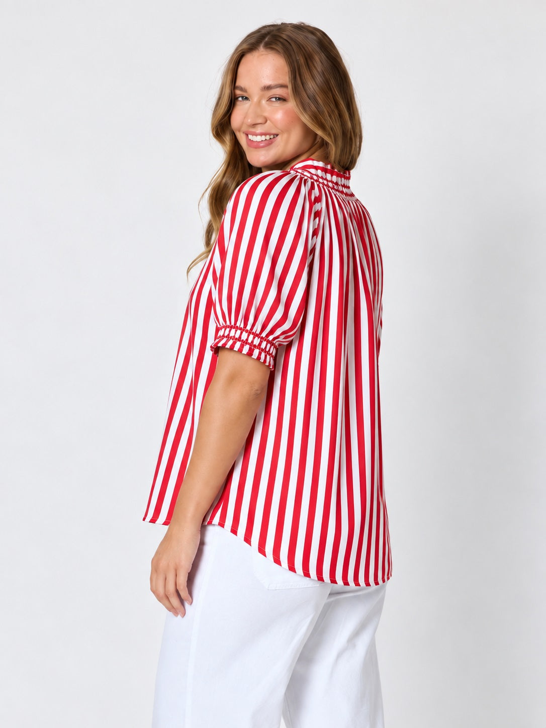 Threadz Kalahari Stripe Tunic - Red/White