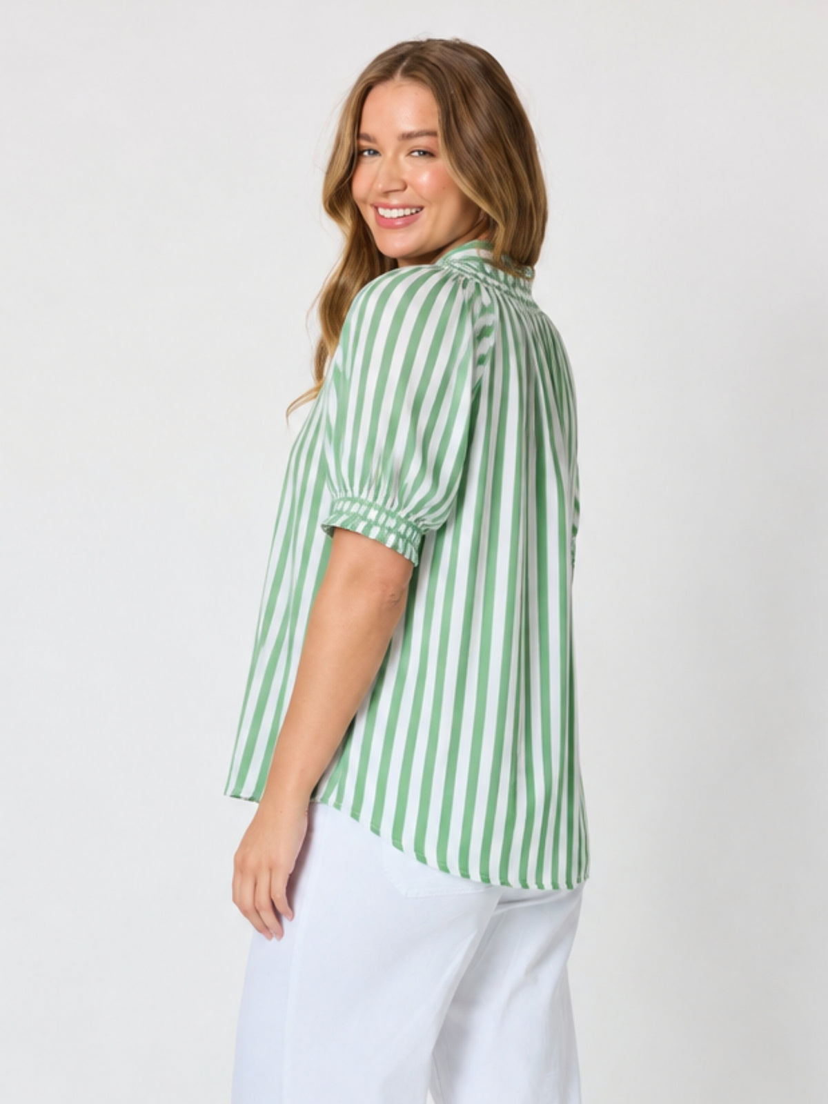 Threadz Kalahari Stripe Tunic - Apple/White