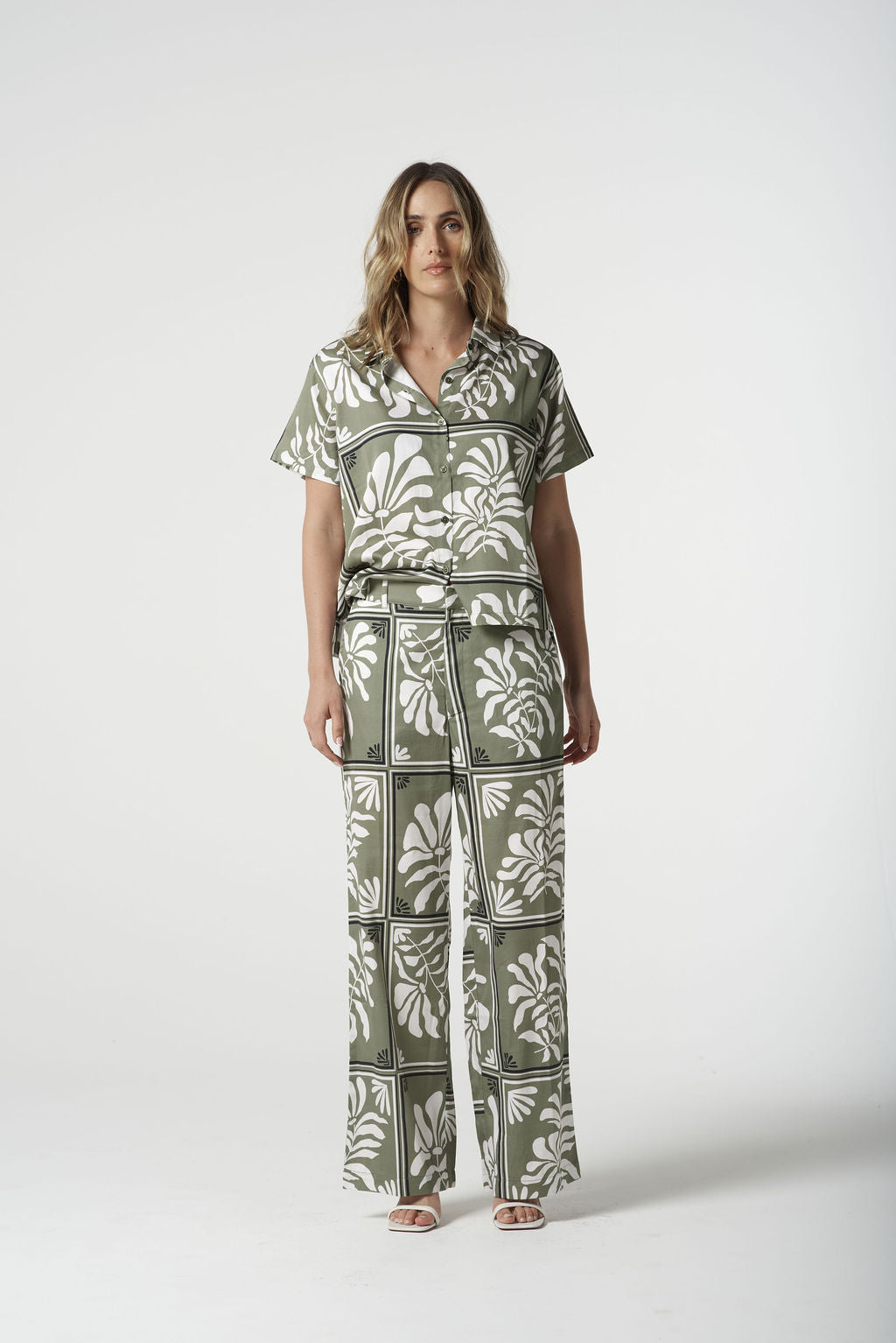 Goondiwindi Cotton Soft Ankle Pant - Sage Green Print