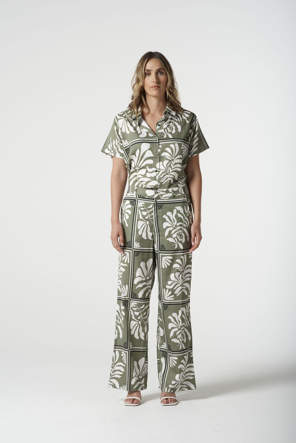Goondiwindi Cotton Soft Ankle Pant - Sage Green Print