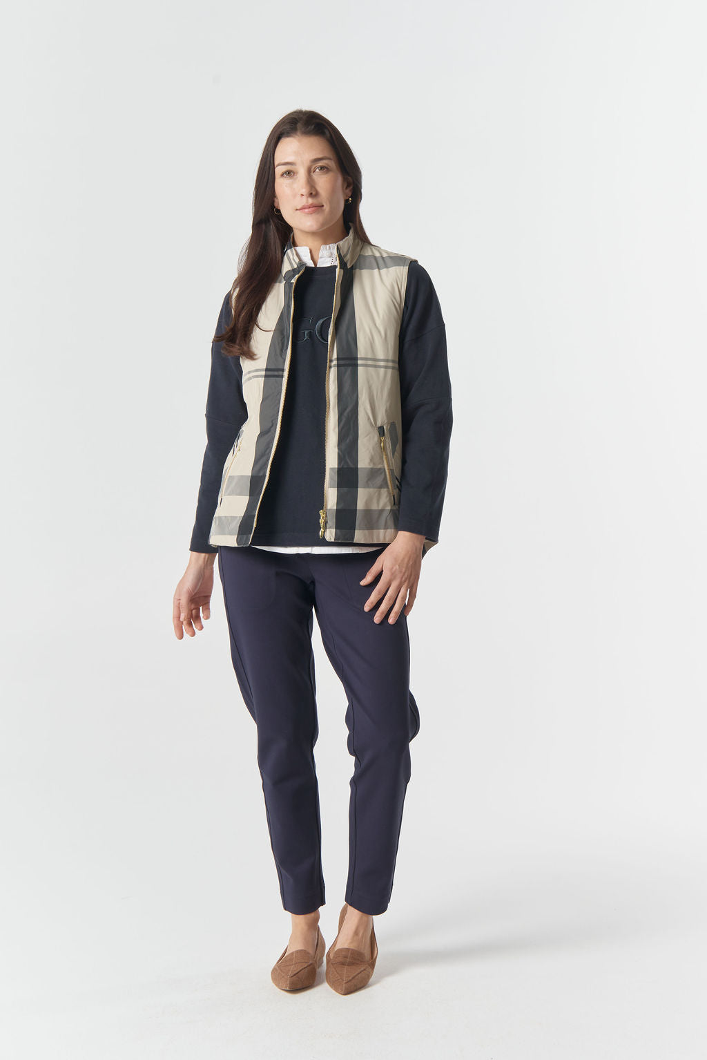 Goondiwindi Cotton The Rider Vest - Birch Check