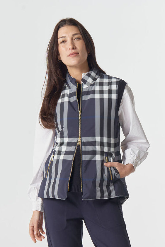 Goondiwindi Cotton The Rider Vest - Navy Check