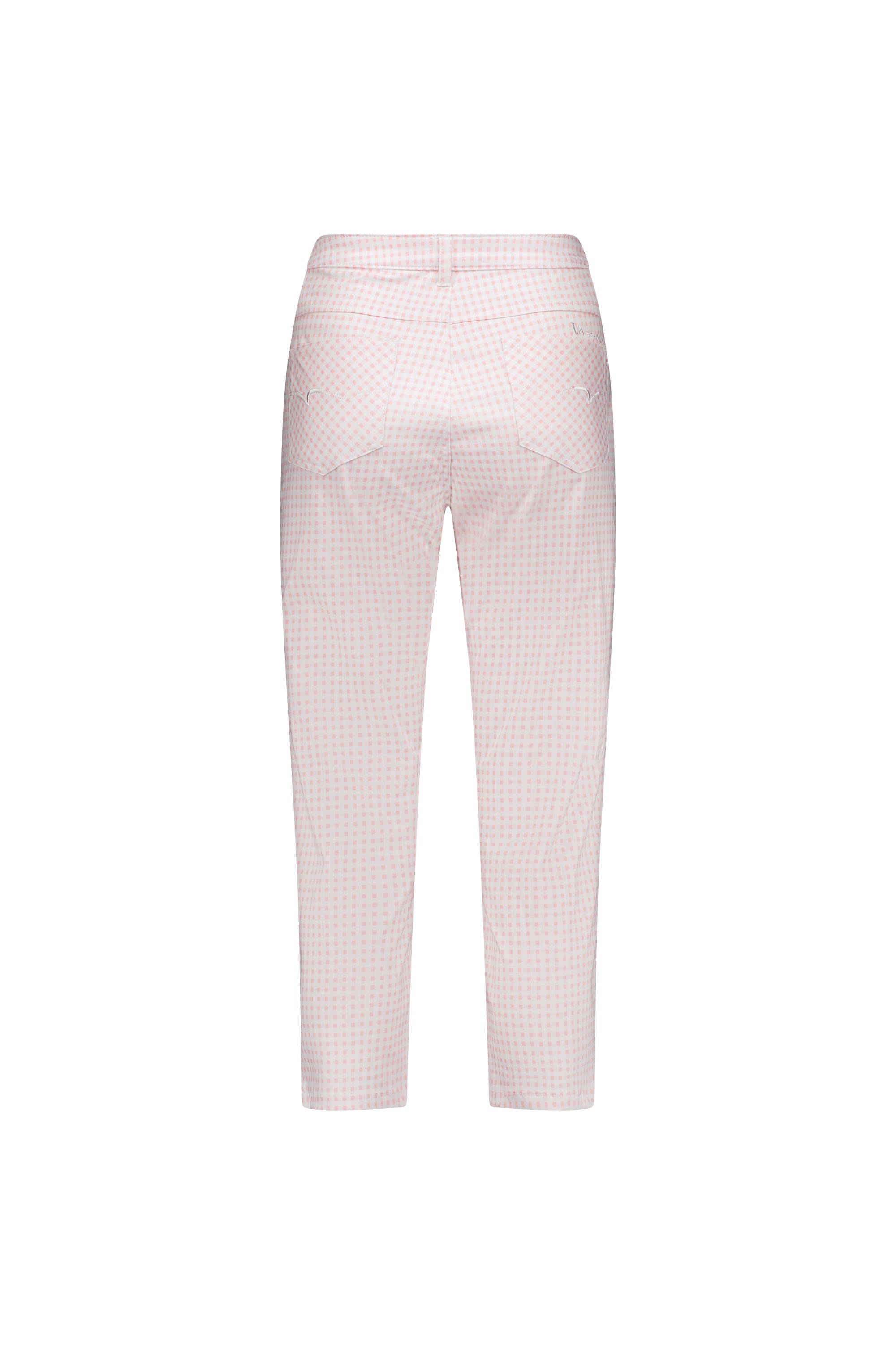 Vassalli Skinny Leg 7/8 Pant - Pink Gingham