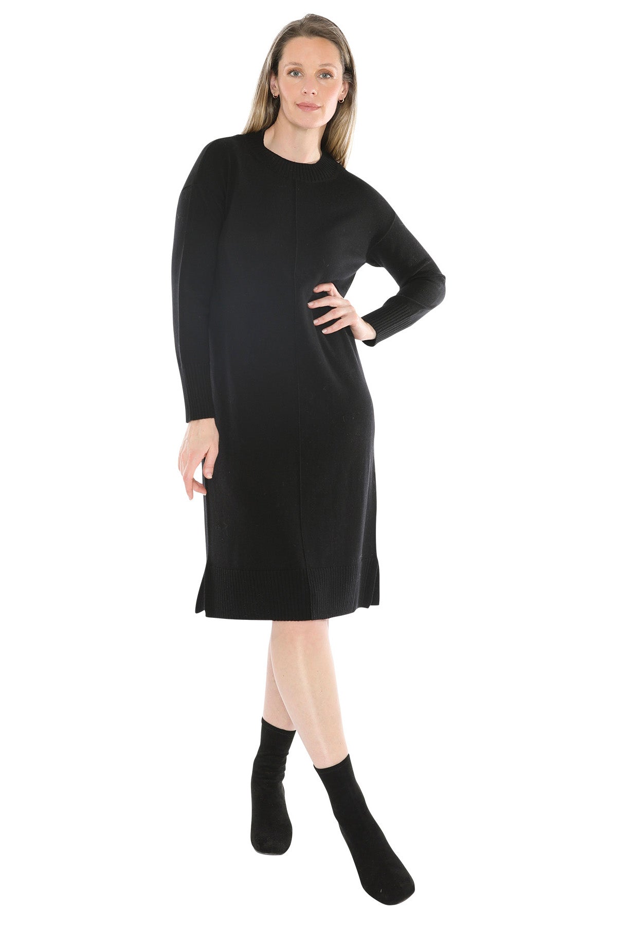 Jump Seam Detail Dress - Black