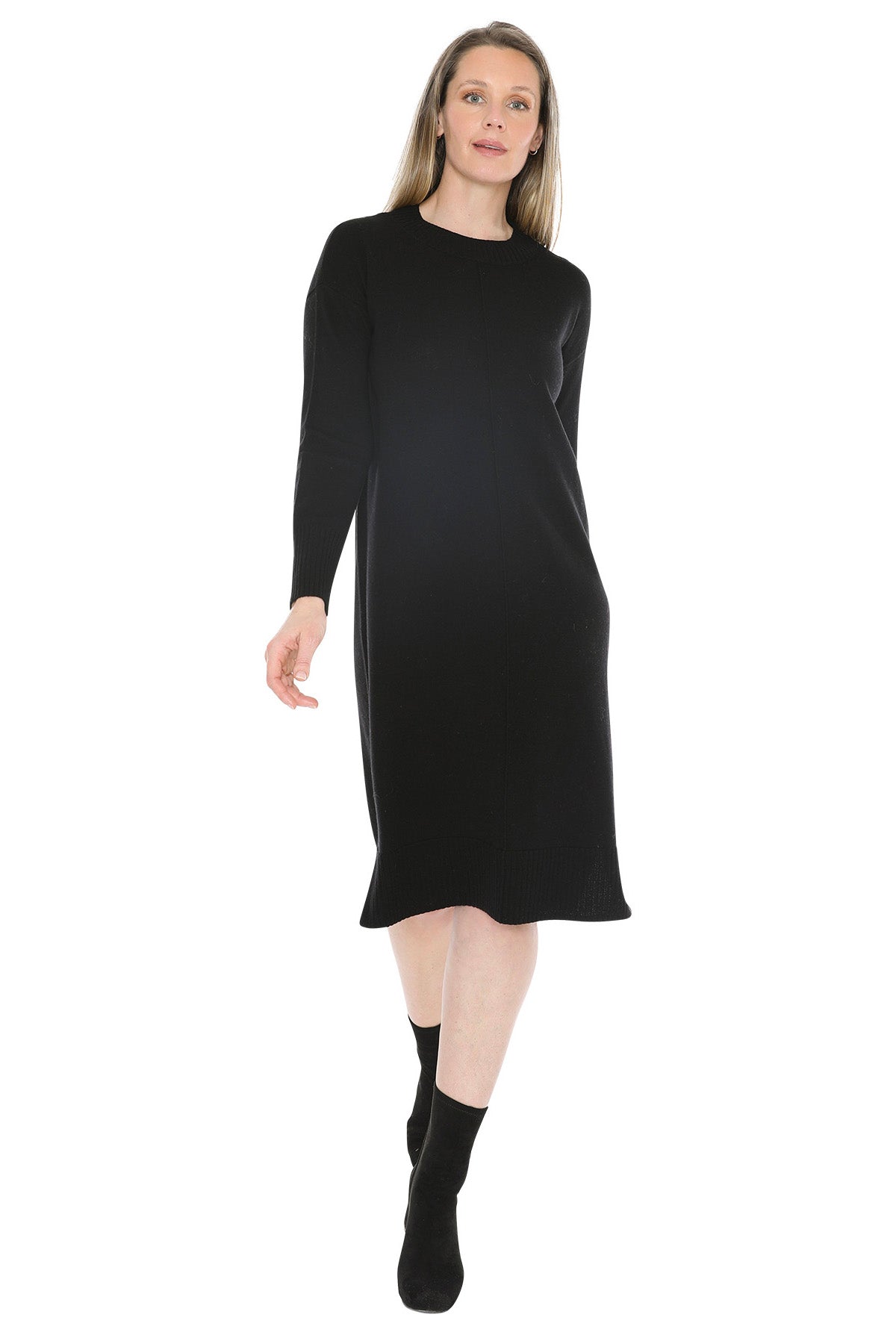 Jump Seam Detail Dress - Black