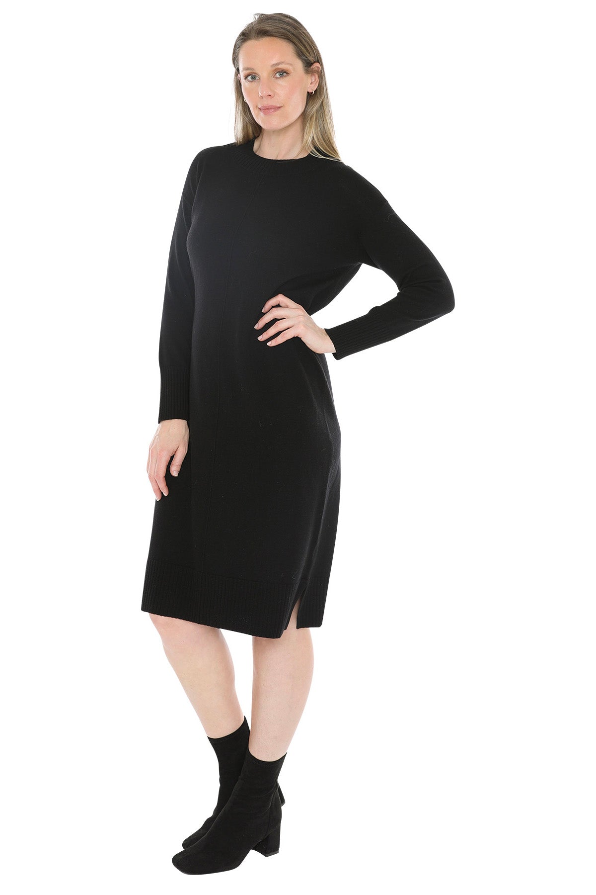 Jump Seam Detail Dress - Black