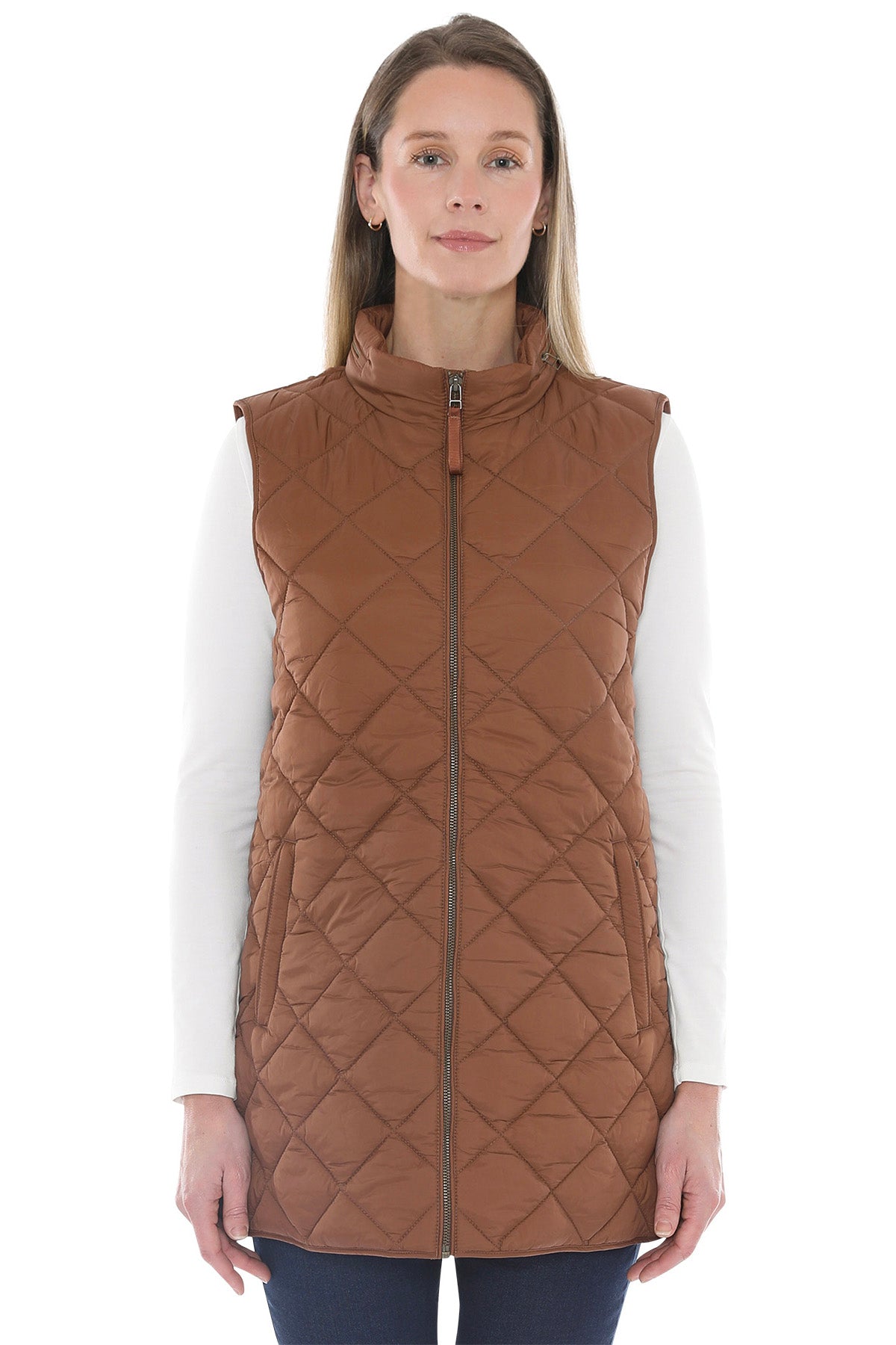 Jump Longline Puffer Vest - Cinnamon