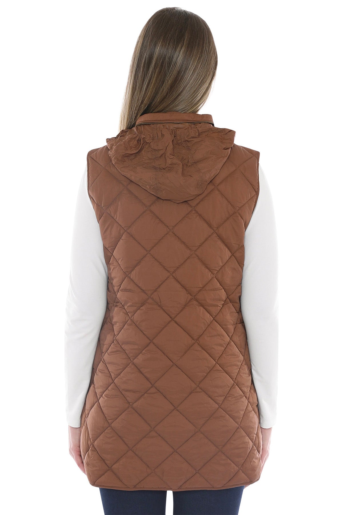 Jump Longline Puffer Vest - Cinnamon