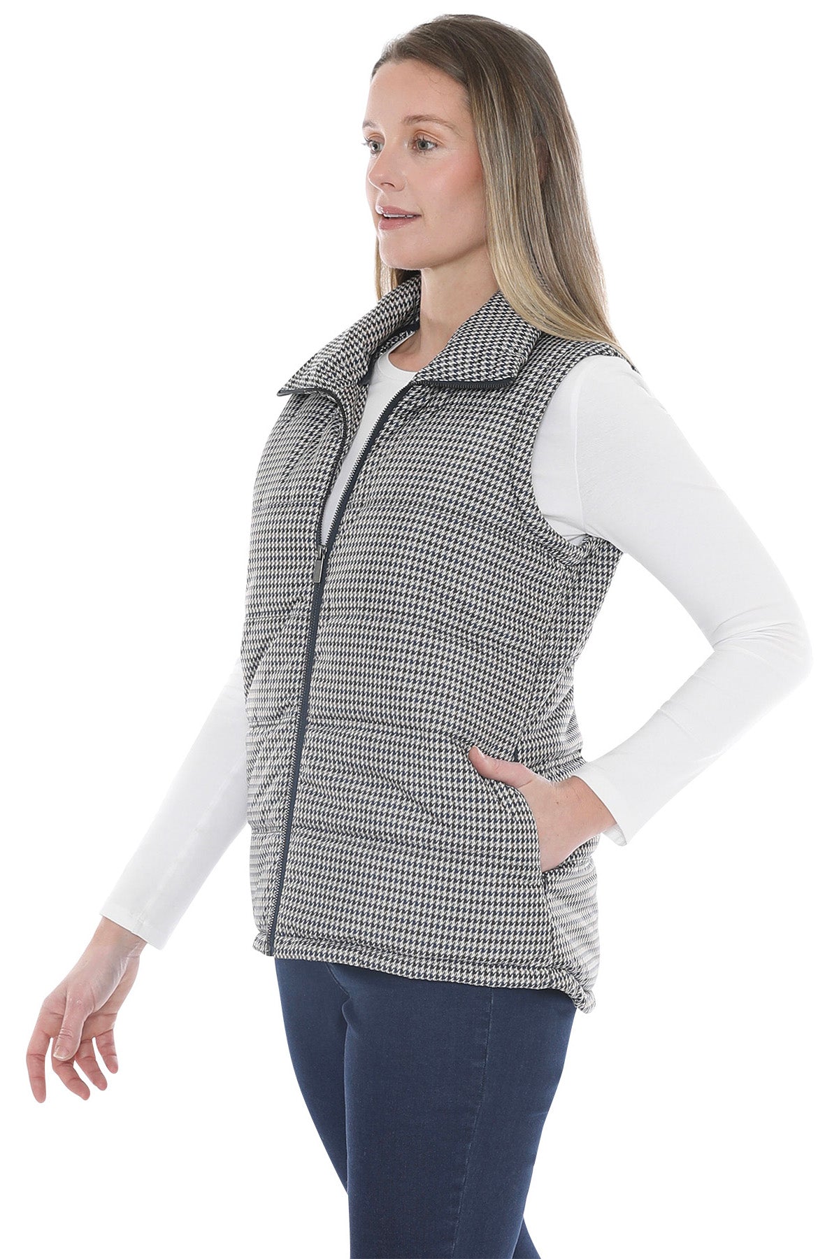 Jump Multi Houndstooth Puffer Vest