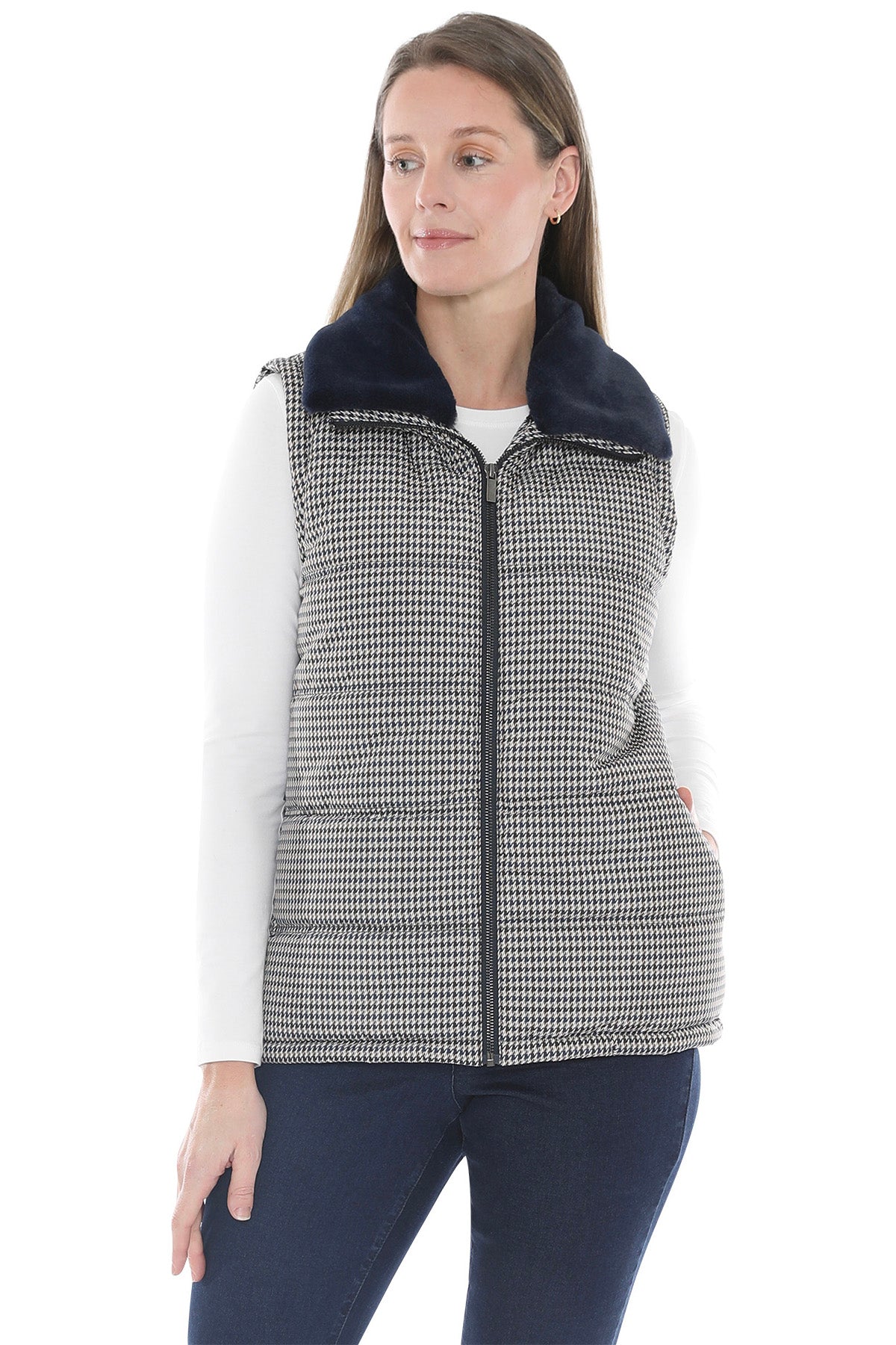 Jump Multi Houndstooth Puffer Vest