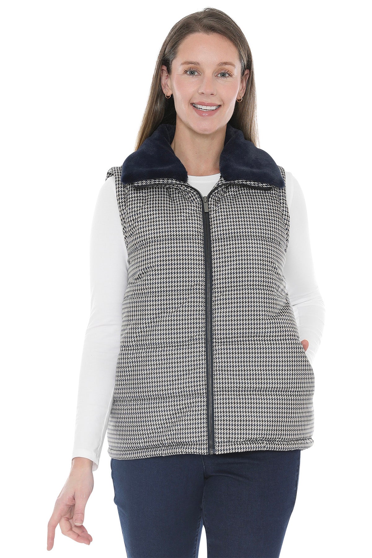 Jump Multi Houndstooth Puffer Vest