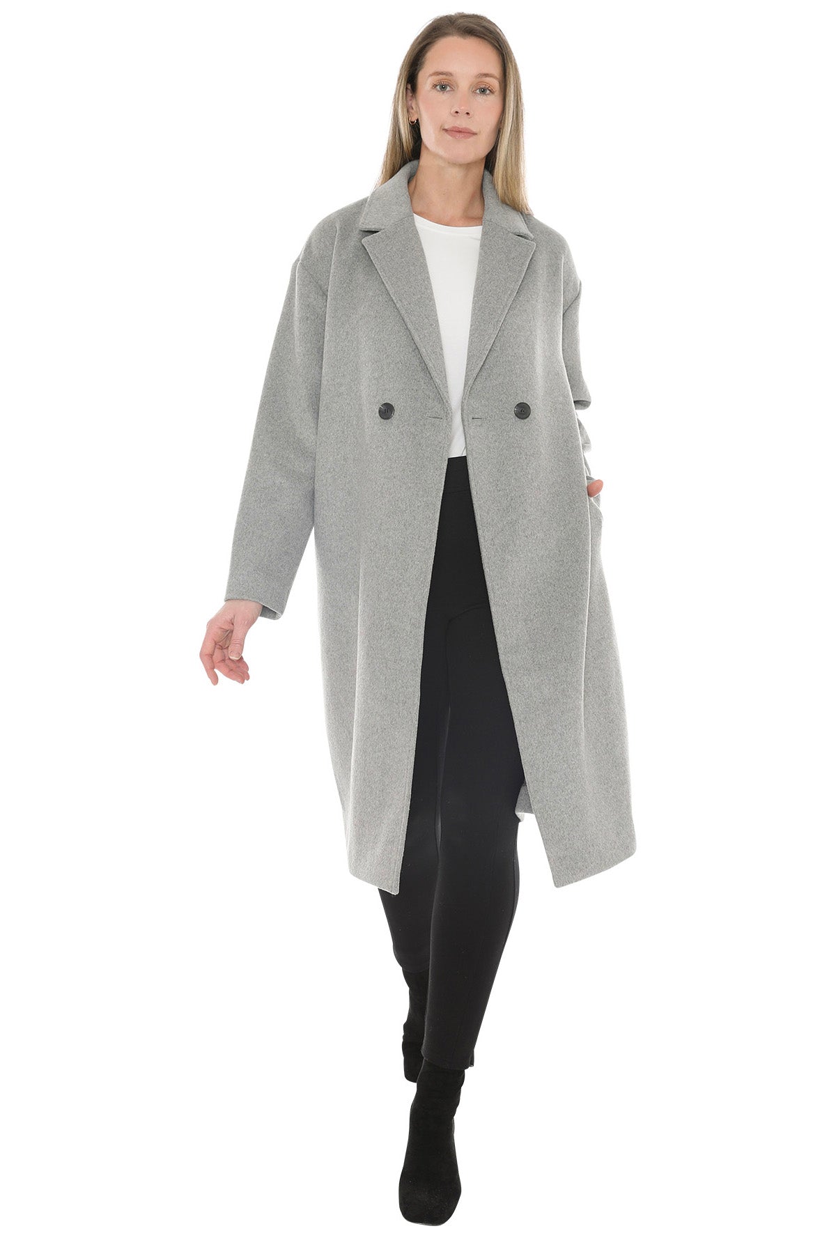 Jump Wool Blend Coat - Grey Marle