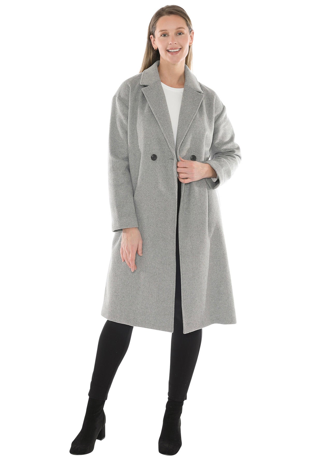 Jump Wool Blend Coat - Grey Marle