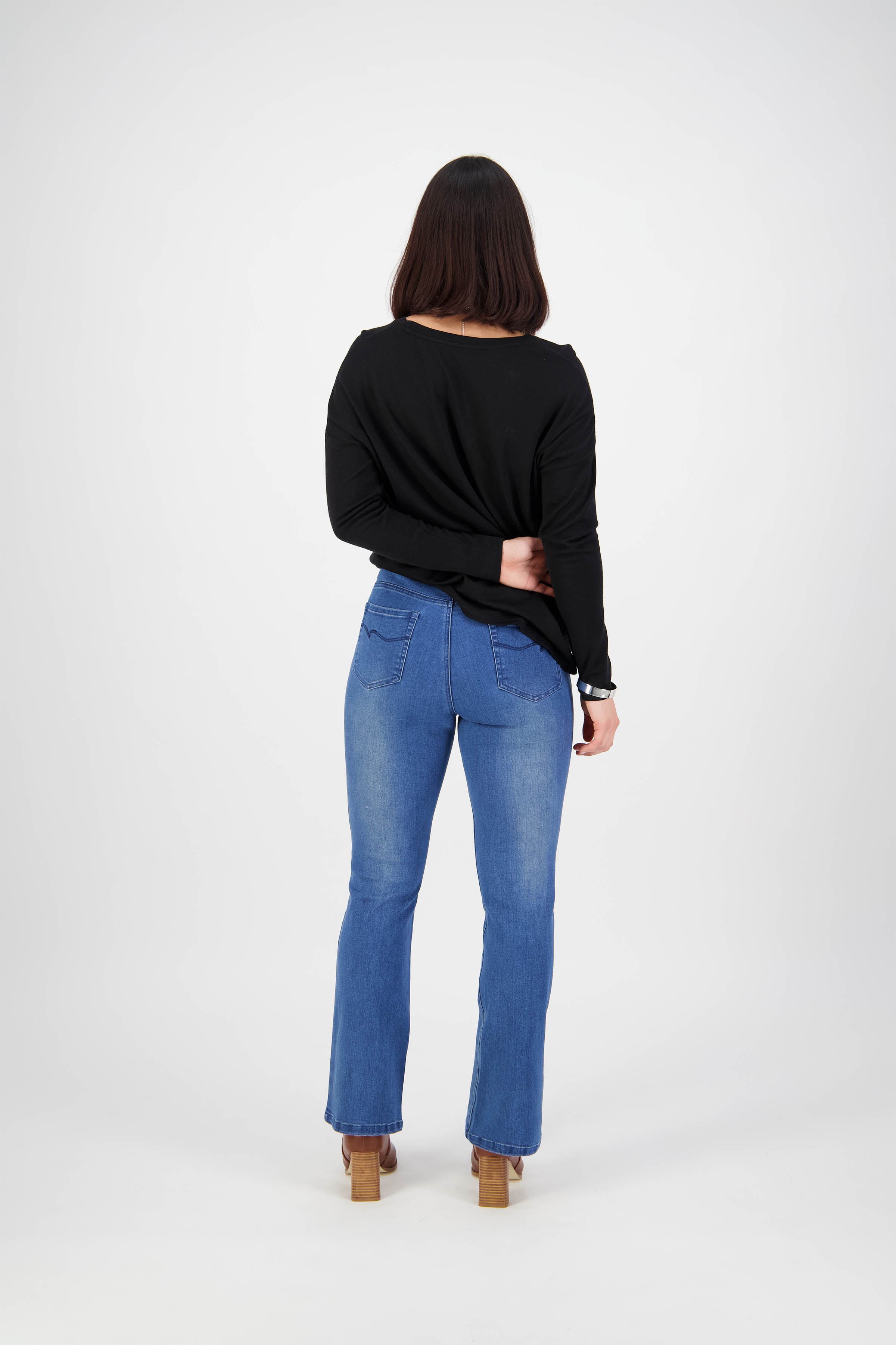 Vassalli Bootleg Full Length Jean - Blue Denim