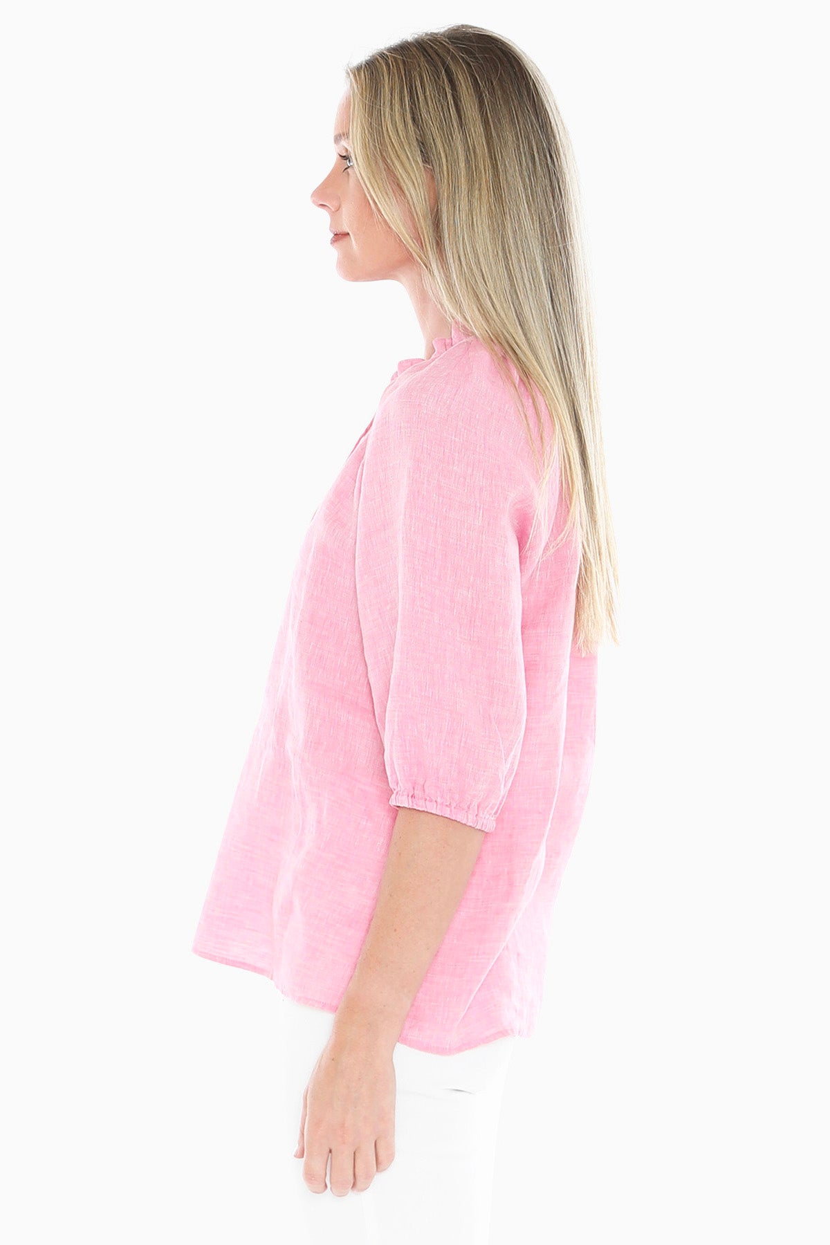 Jump Ruffle Neck Top - Flamingo