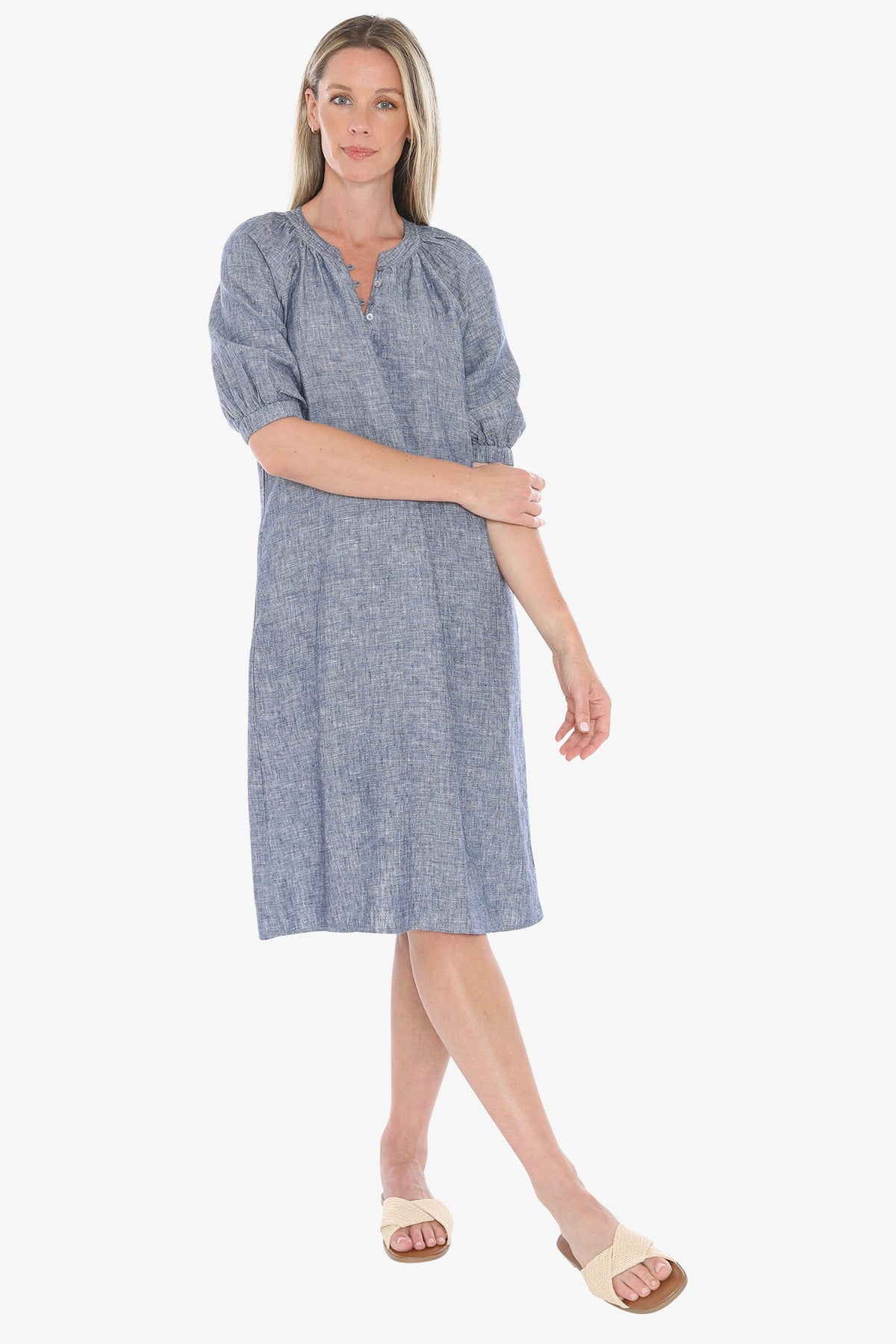 Jump Button Neck Dress - Nightsky