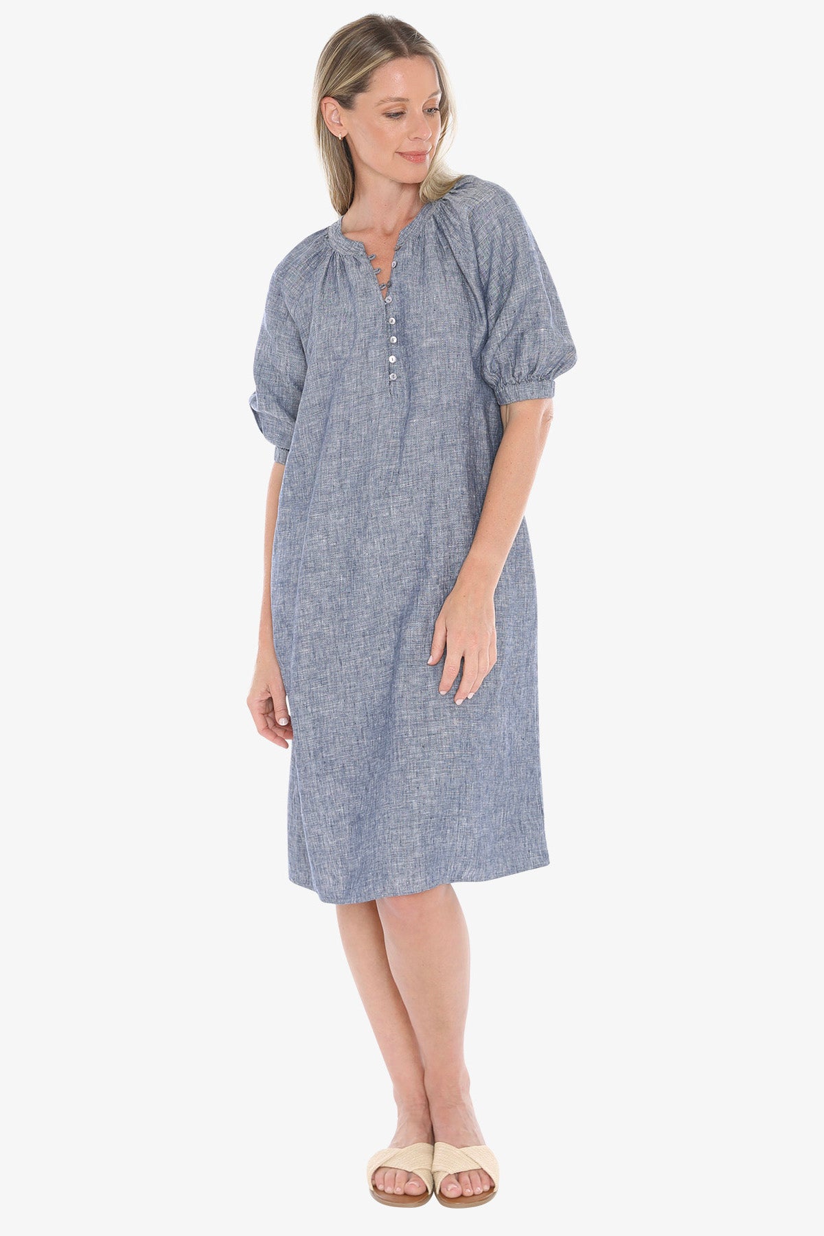 Jump Button Neck Dress - Nightsky
