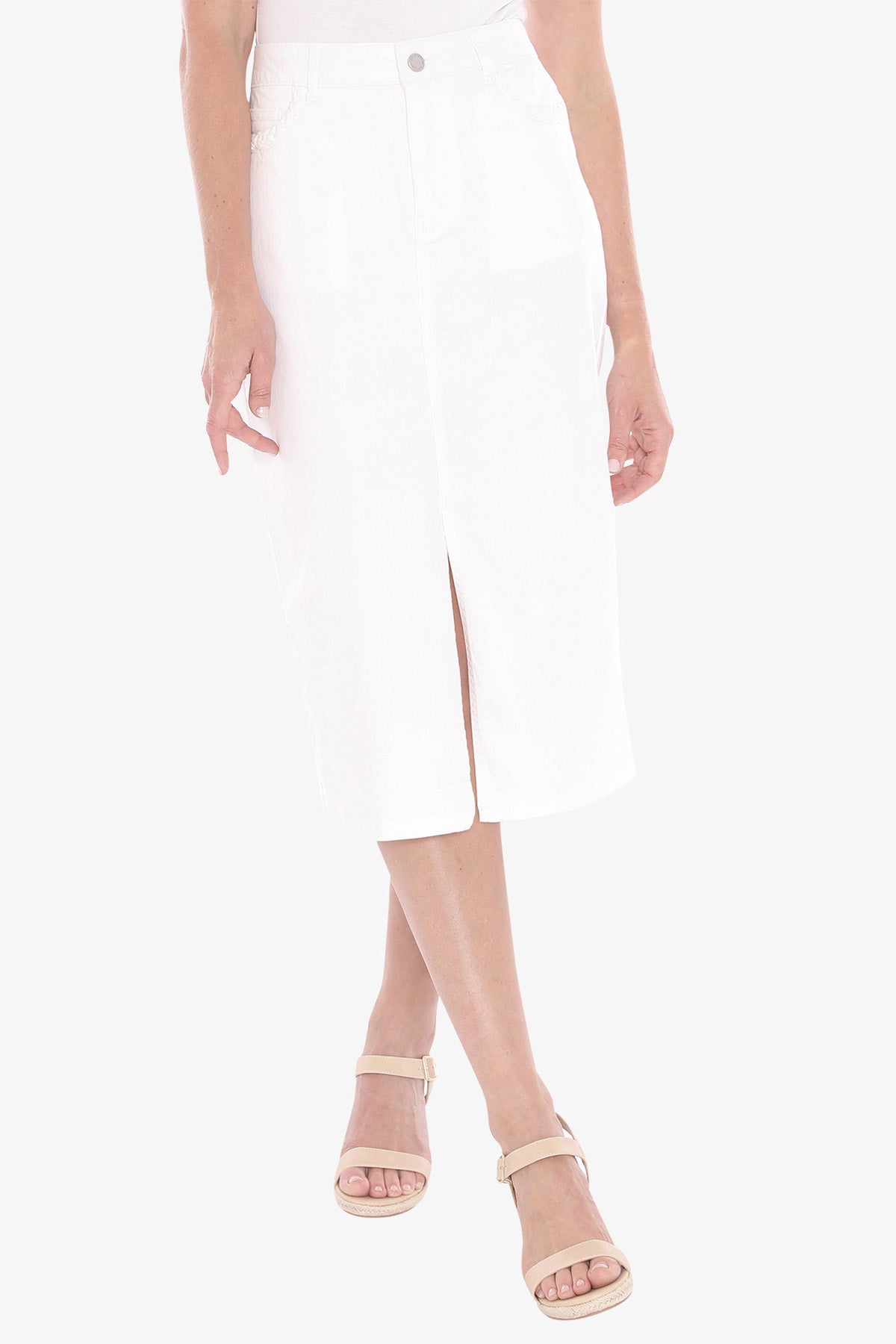 Jump Plait Pocket Skirt - White