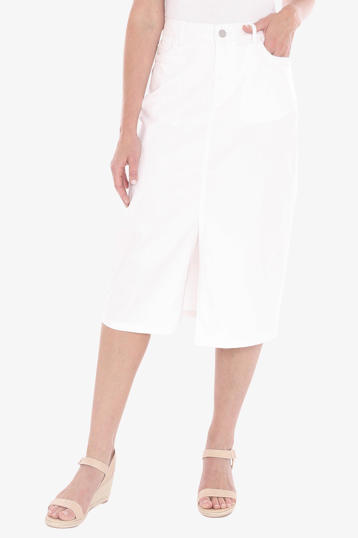 Jump Plait Pocket Skirt - White