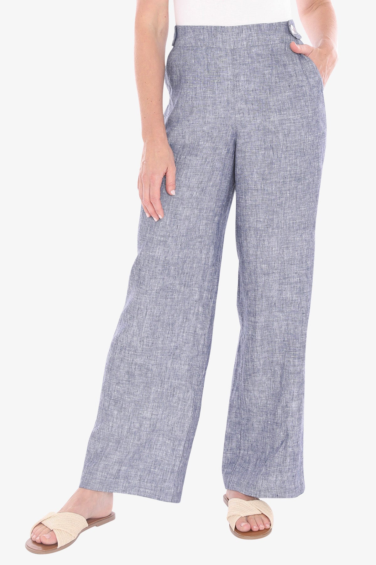 Jump Button Tab Pant - Nightsky