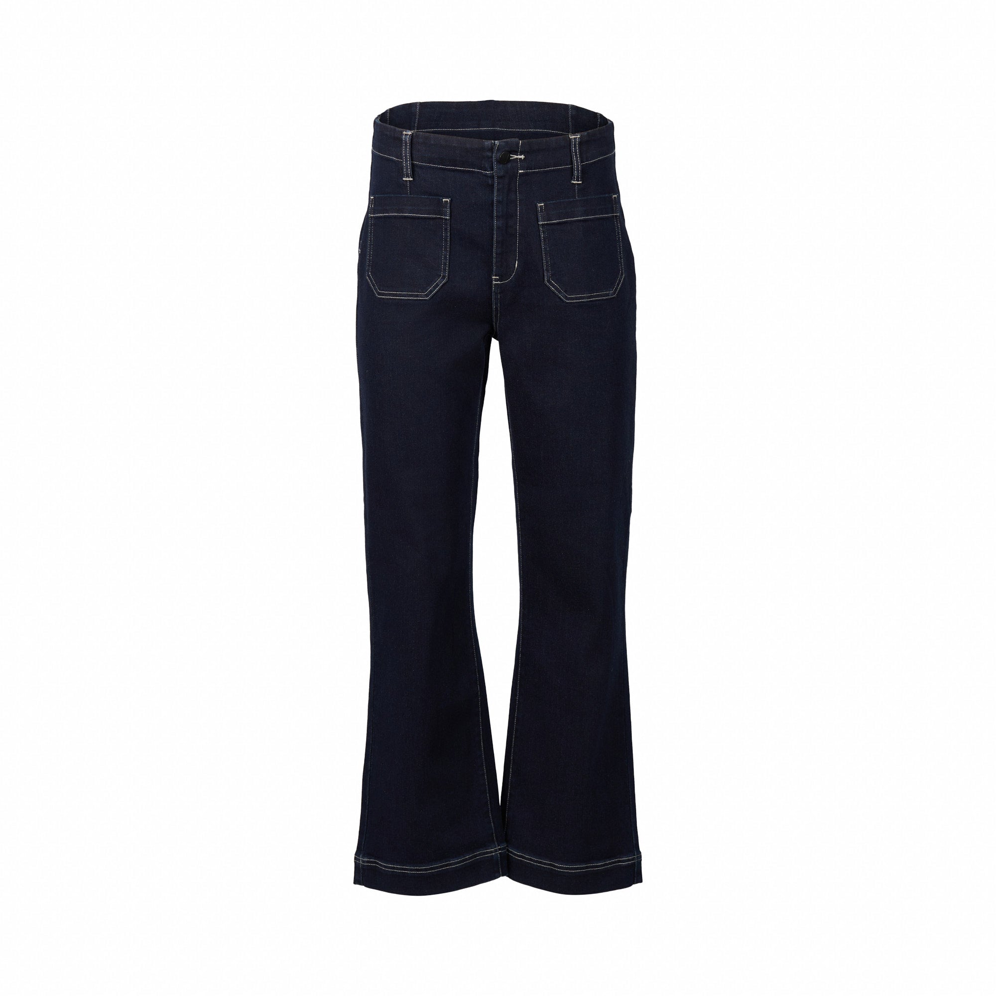 Vassalli Wide Leg Ankle Grazer Jean - Ink Denim