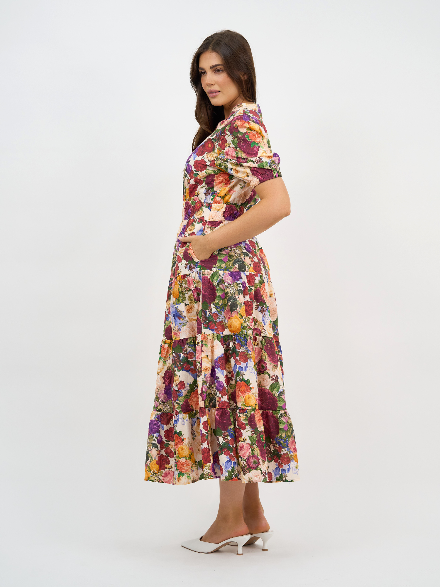 Liberty Rose Bloom Floral Belted Shirt Dress