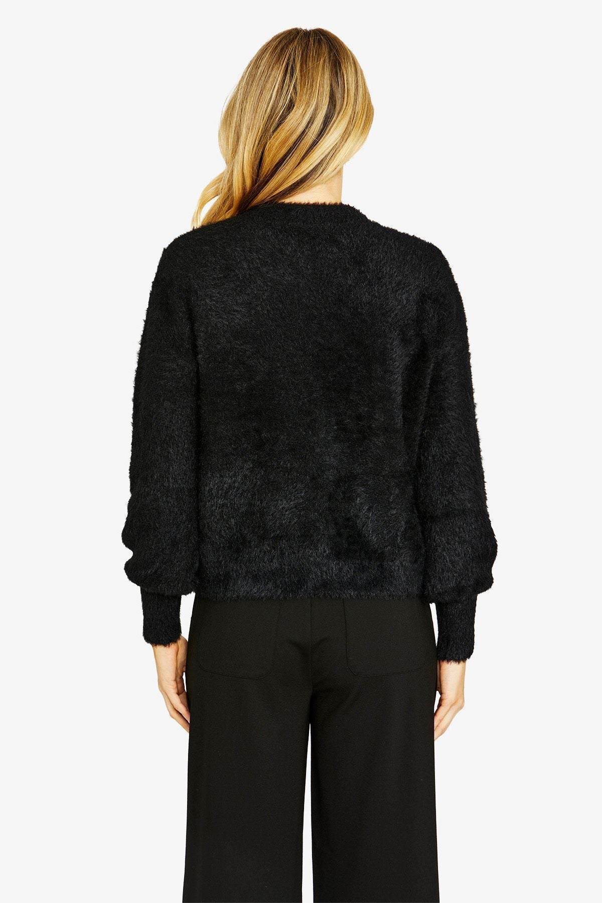 Ping Pong Molly Fluffy Cardigan - Black