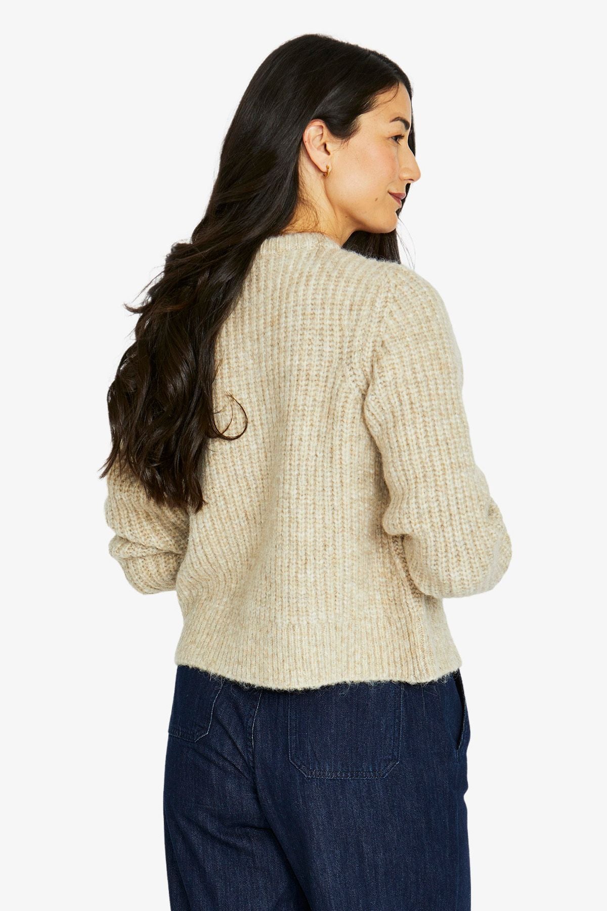 Jump Fancy Button Cardigan - Oatmeal